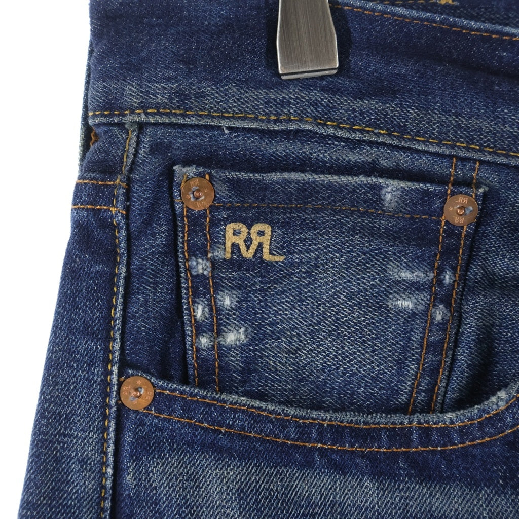 RRL(ダブルアールエル) ダメージ加工 隠しリベット Vステッチ デニムパンツ インディゴ 782914791001