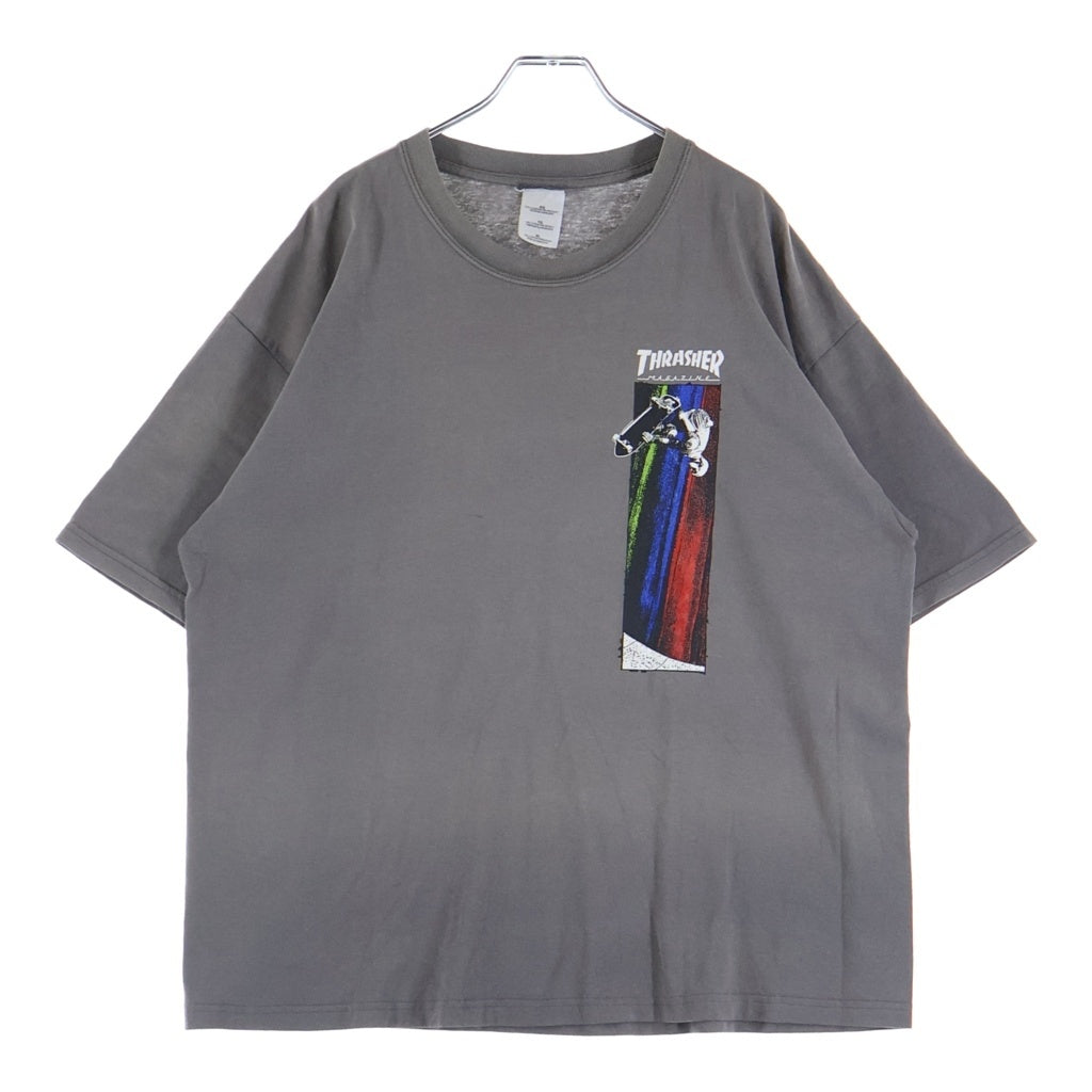 THRASHER(スラッシャー) 00S SKATE FRONT PRINT TEE フロント プリント スケート 半袖Tシャツ カットソー グレー