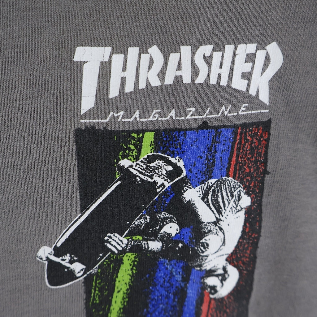 THRASHER(スラッシャー) 00S SKATE FRONT PRINT TEE フロント プリント スケート 半袖Tシャツ カットソー グレー