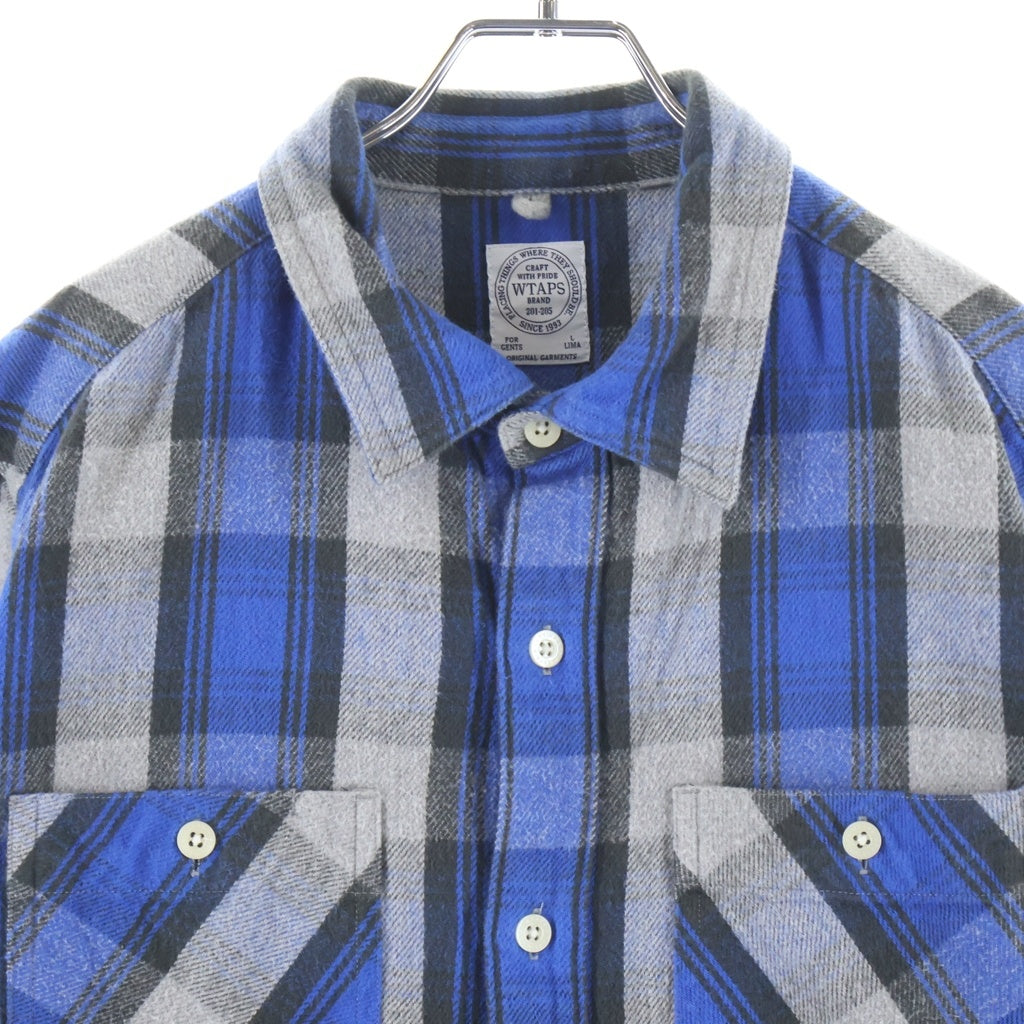 WTAPS(ダブルタップス) 15AW UNION 01 COTTON TEXTILE CHECK FLANNEL L/S SHIRT コットン チェック フランネル 長袖シャツ ブラック/グレー/ブルー 152GWDT-SHM05