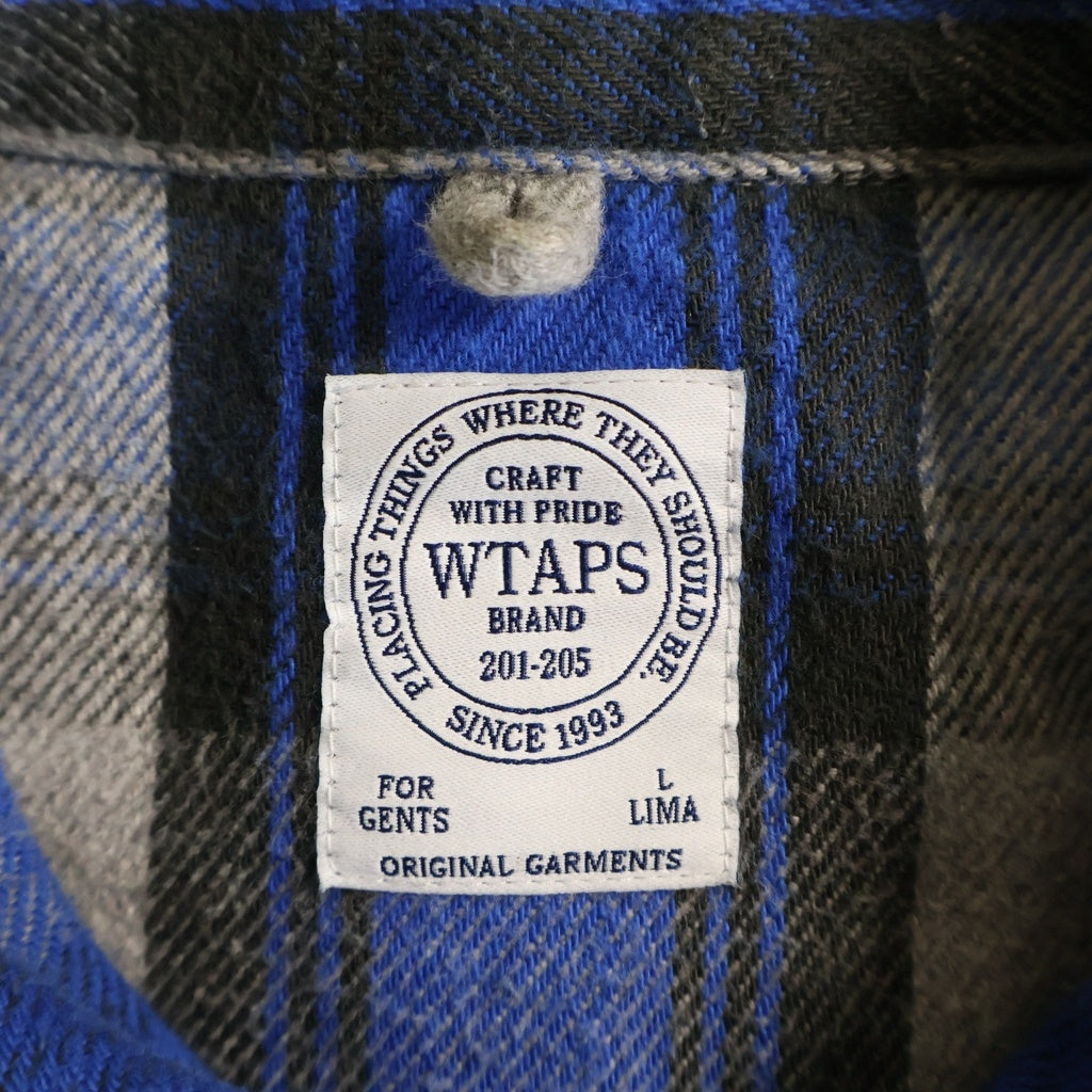 WTAPS(ダブルタップス) 15AW UNION 01 COTTON TEXTILE CHECK FLANNEL L/S SHIRT コットン チェック フランネル 長袖シャツ ブラック/グレー/ブルー 152GWDT-SHM05