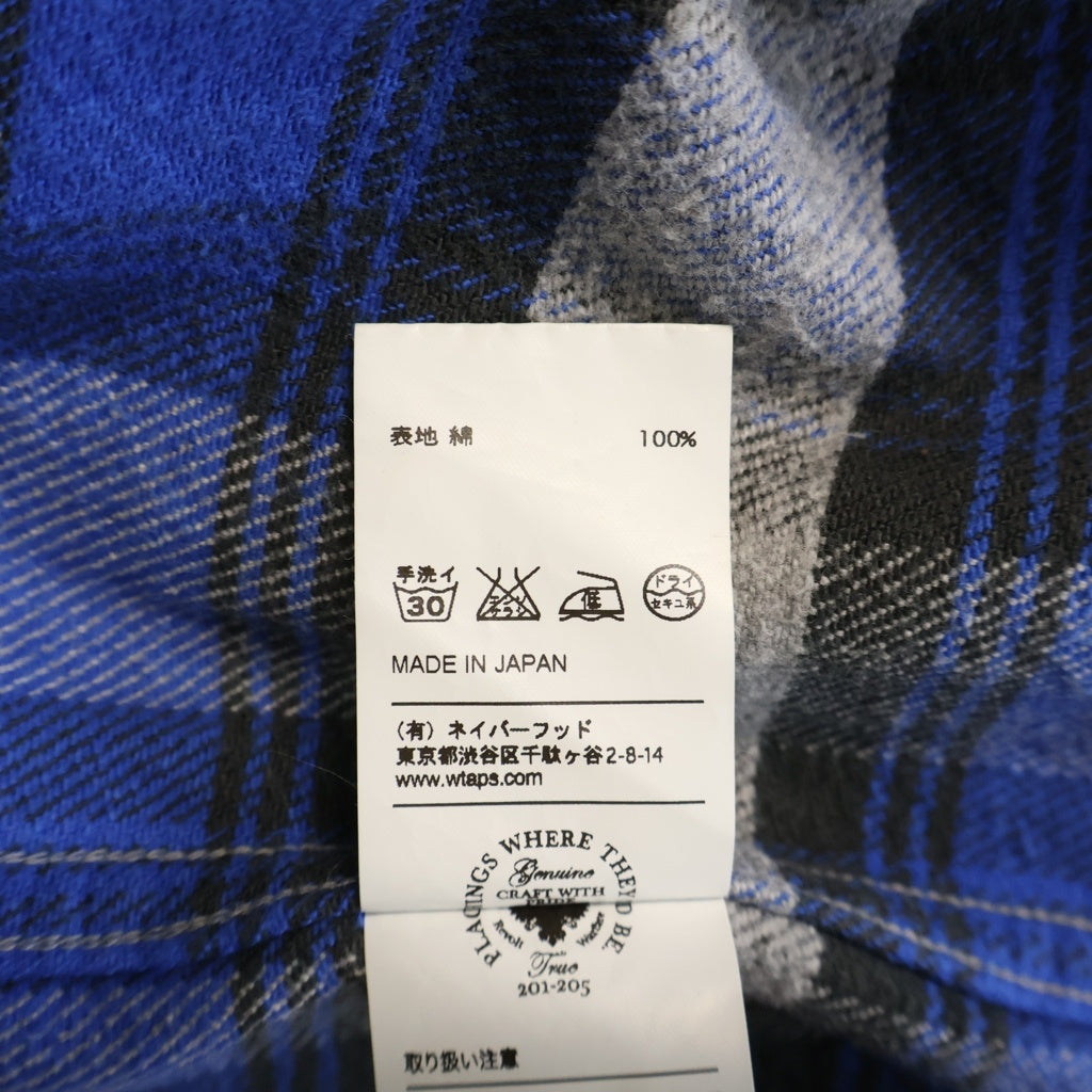 WTAPS(ダブルタップス) 15AW UNION 01 COTTON TEXTILE CHECK FLANNEL L/S SHIRT コットン チェック フランネル 長袖シャツ ブラック/グレー/ブルー 152GWDT-SHM05