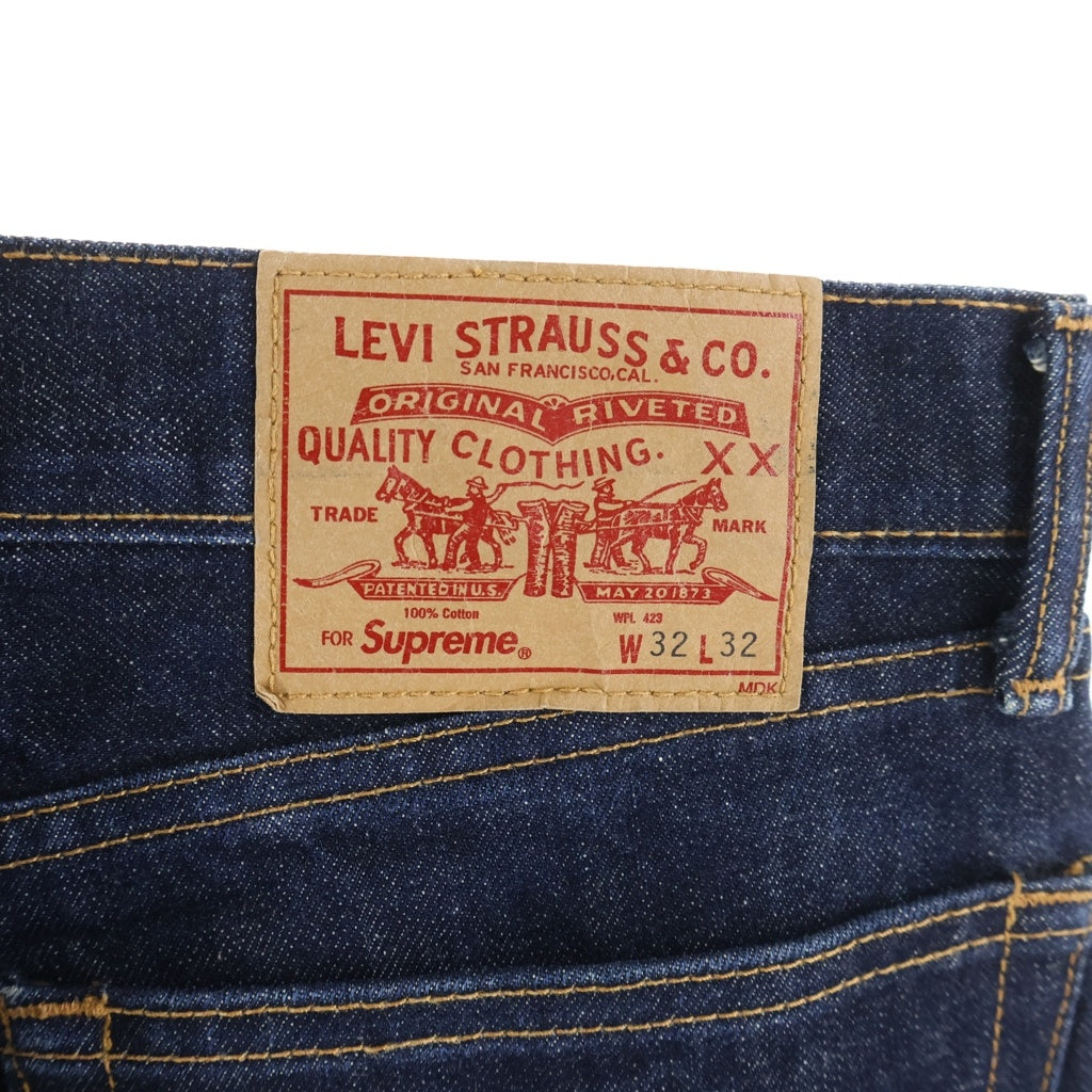 SUPREME(シュプリーム) 12AW × LEVI'S (リーバイス) 505 Jeans Indigo USA製 ボタン裏刻印4527 ジップフライ オレンジタブ デニムパンツ インディゴ