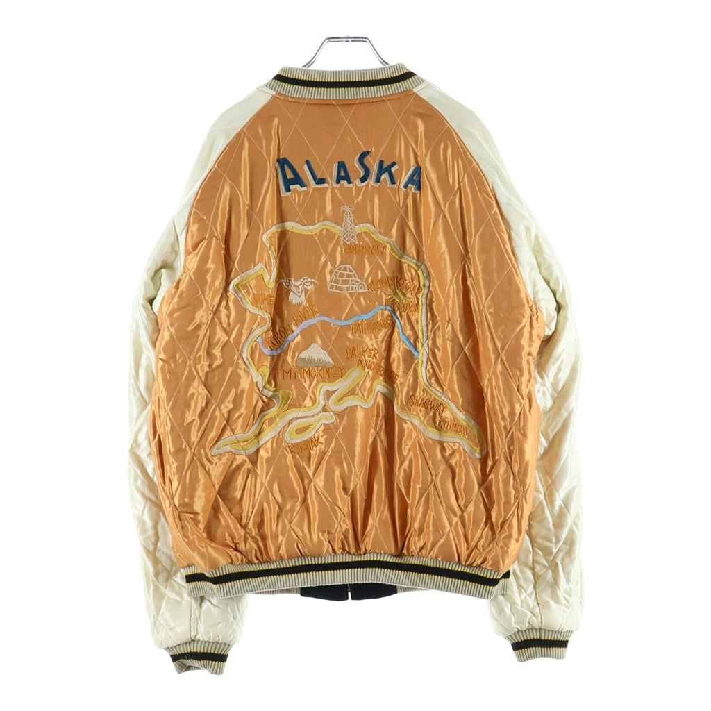 TAILOR TOYO(テーラー東洋) 50S STYLE VELVETEEN SOUVENIRJACKT POLAR BEAR ALASKA MAP 別珍 アラスカ スーベニア ジャケット リバーシブル ブラック TT15792-119