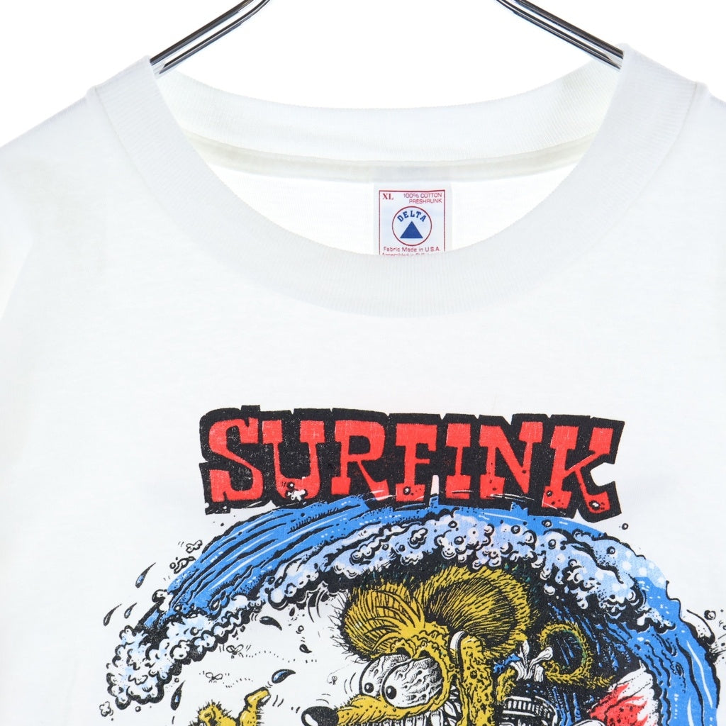 VINTAGE(ヴィンテージ) RATFINK (ラットフィンク) SURFINK 両面プリント 半袖Tシャツ カットソー ホワイト