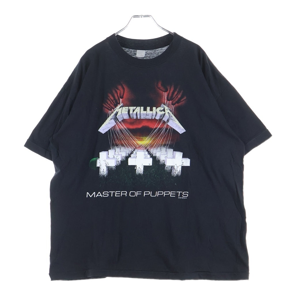 VINTAGE(ヴィンテージ) 80S METALLICA MASTER OF PUPPETS メタリカ バンド 両面プリント 半袖Tシャツ カットソー ブラック