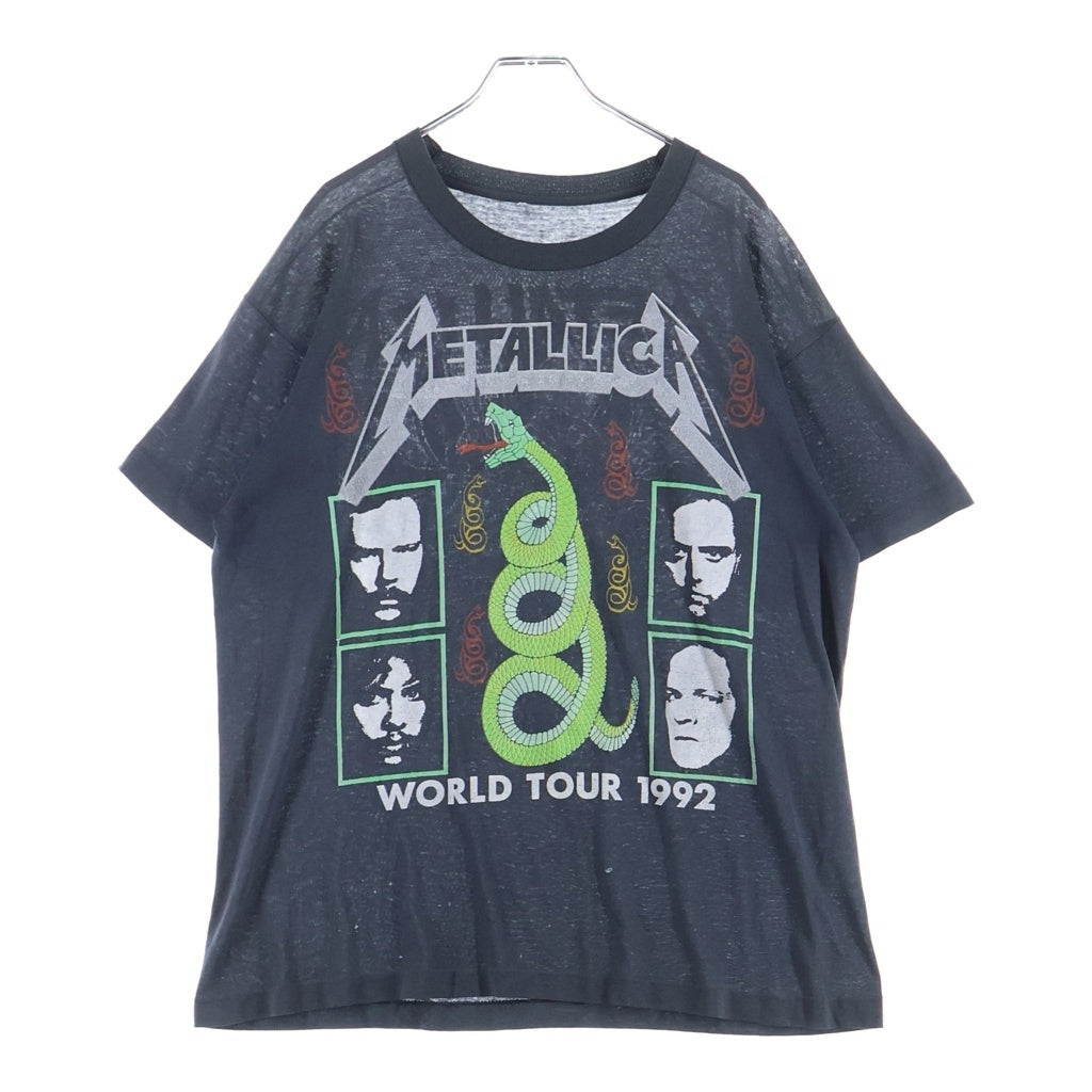 VINTAGE(ヴィンテージ) 90S METALLICA WORD TOUR 1992 RULES メタリカ バンド 両面プリント 半袖Tシャツ カットソー ブラック