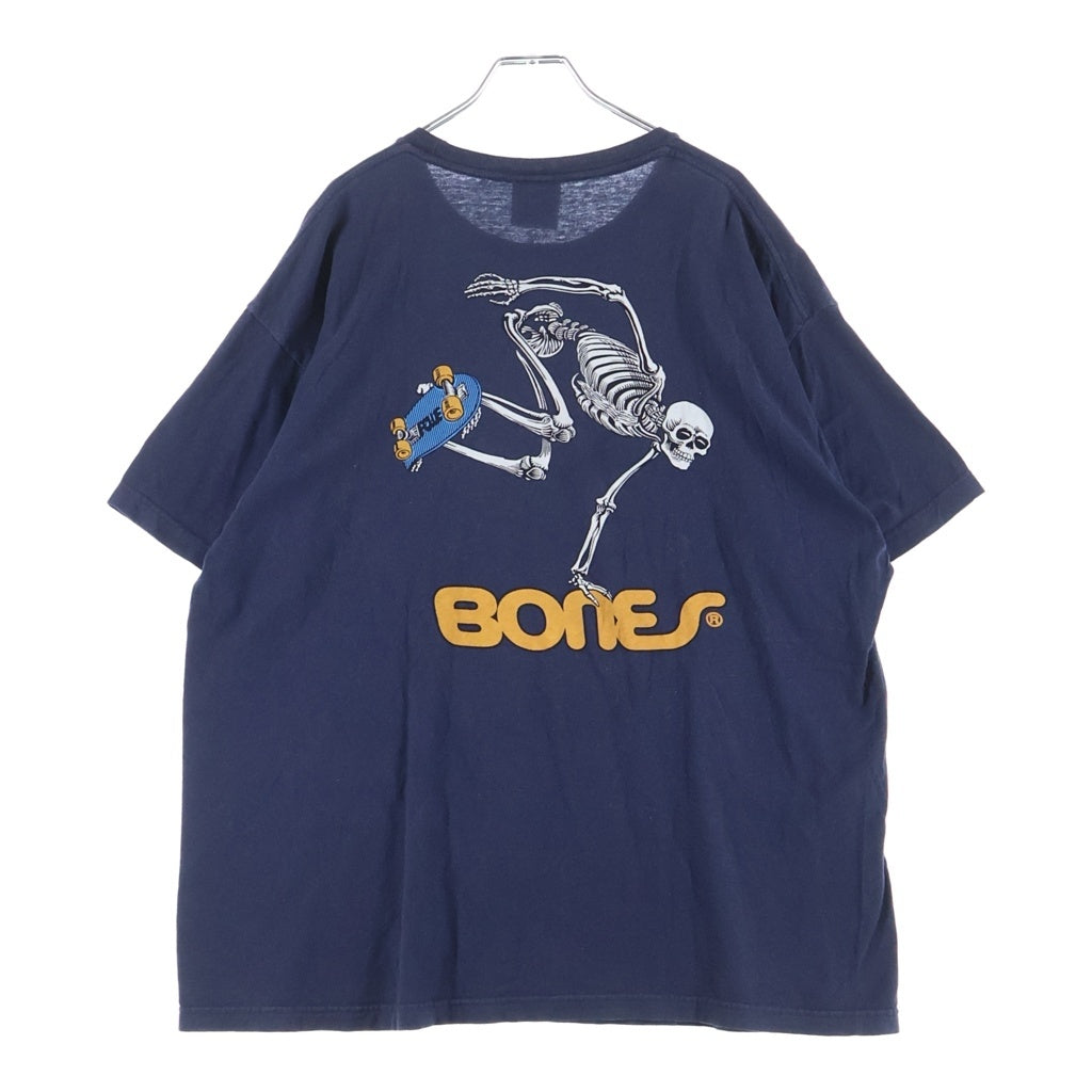 VINTAGE(ヴィンテージ) 00S POWELL PERALTA BONES SKATE SKELETON パウエル ボーンズ スケート スケルトン 半袖Tシャツ ネイビー