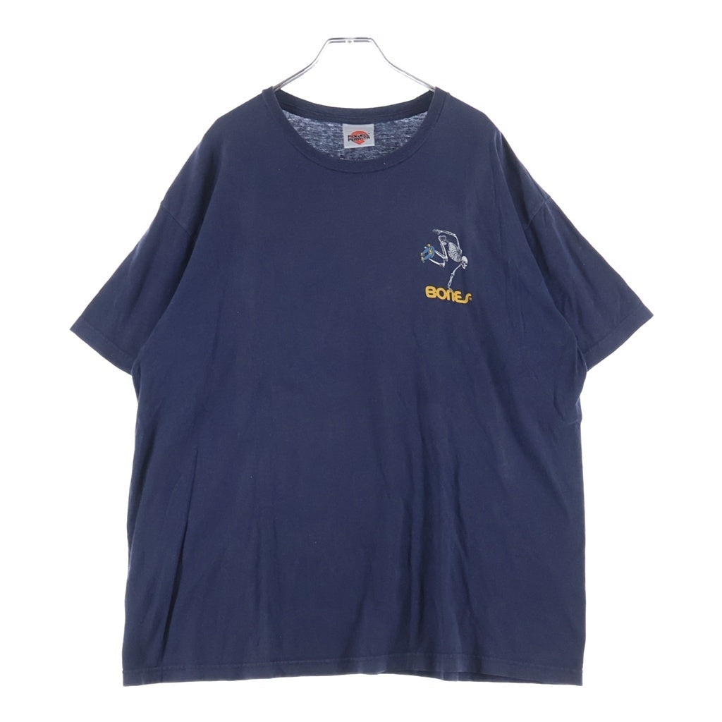 VINTAGE(ヴィンテージ) 00S POWELL PERALTA BONES SKATE SKELETON パウエル ボーンズ スケート スケルトン 半袖Tシャツ ネイビー