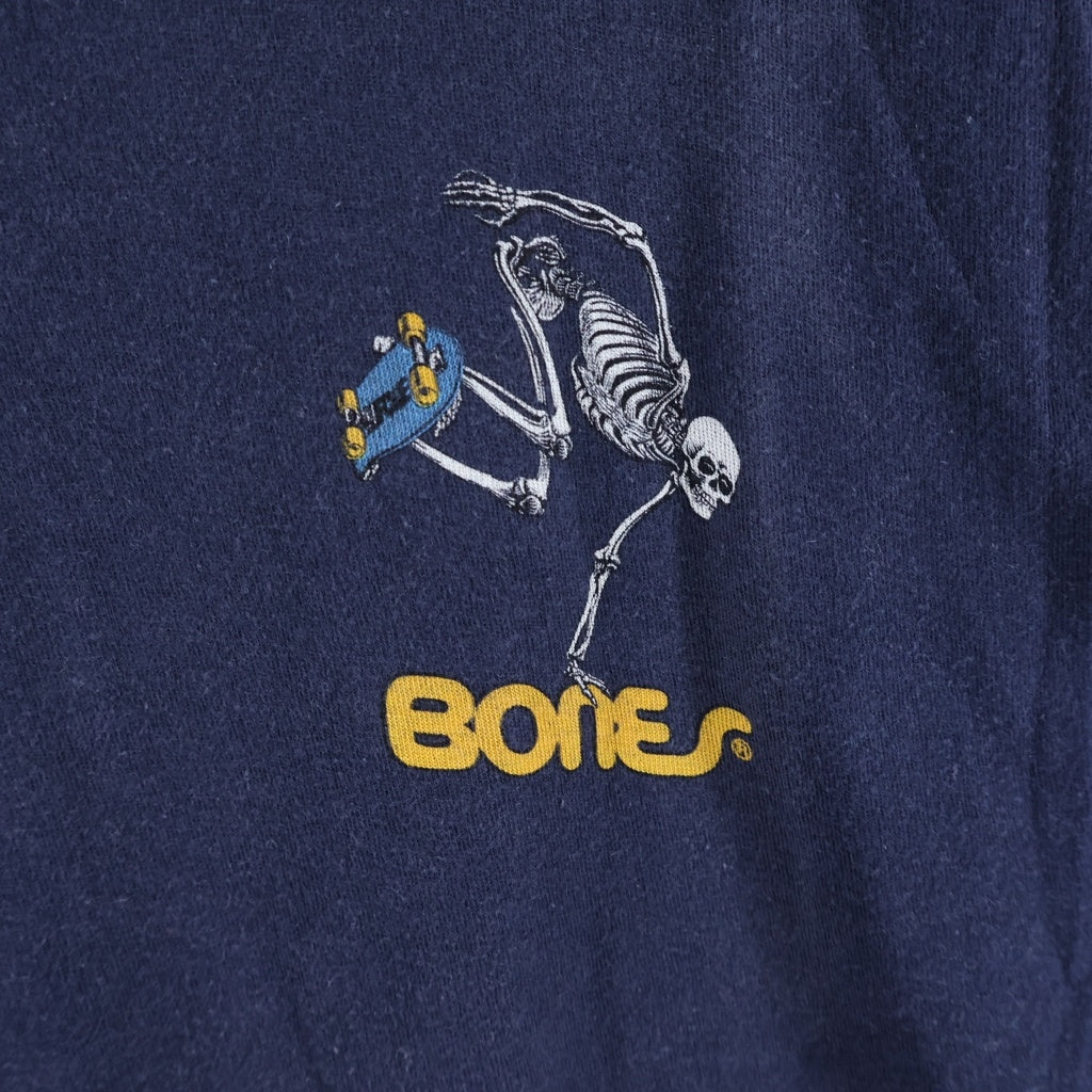 VINTAGE(ヴィンテージ) 00S POWELL PERALTA BONES SKATE SKELETON パウエル ボーンズ スケート スケルトン 半袖Tシャツ ネイビー