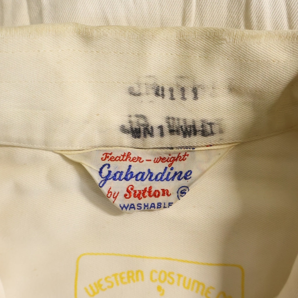 VINTAGE(ヴィンテージ) 50-60S FEATHER-WEIGHT GABARDINE BY SUTTON WESTERN COSTUME COMPANY OPEN COLOR SHIRT ウエスタンコスチュームカンパニー オープンカラーギャバジン長袖シャツ