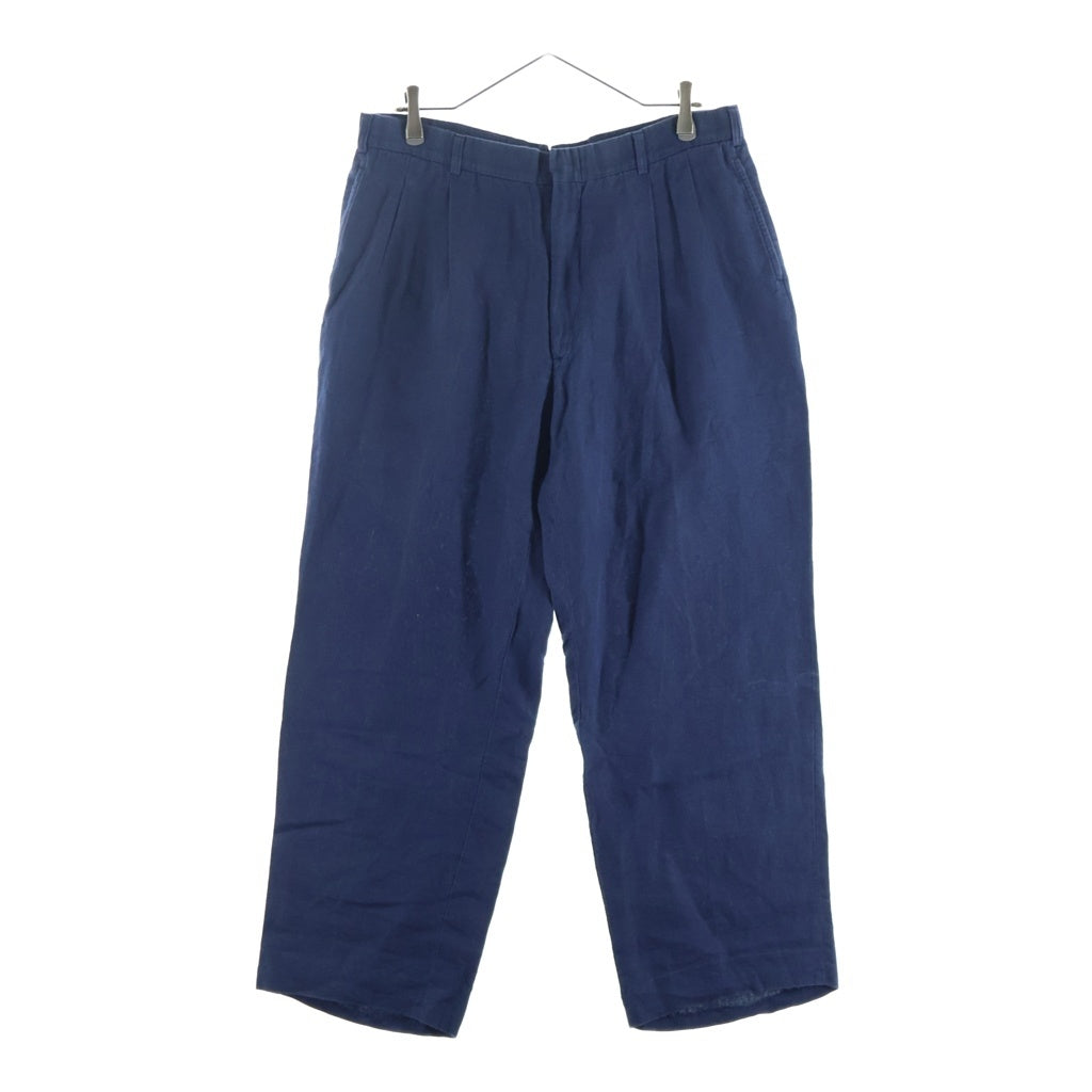 BROOKS BROTHERS(ブルックス ブラザーズ) 80S LINEN SLACKS リネンスラックスパンツ 42TALON USA製 ネイビー