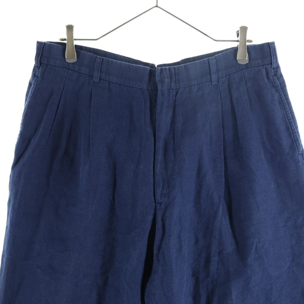 BROOKS BROTHERS(ブルックス ブラザーズ) 80S LINEN SLACKS リネンスラックスパンツ 42TALON USA製 ネイビー