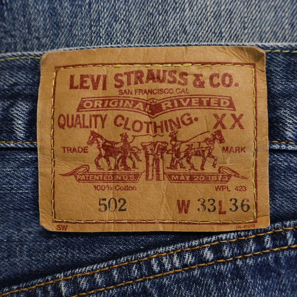 Levi's(リーバイス) 00S 502XX ストレートデニムパンツ ボタン裏J22 Vステッチ BIGE インディゴ