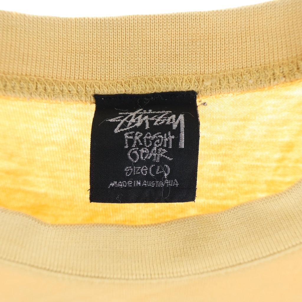 STUSSY(ステューシー) 80-90S BUANA STOCK LOGO オーストラリア製 初期 黒タグ 半袖Tシャツ カットソー イエロー