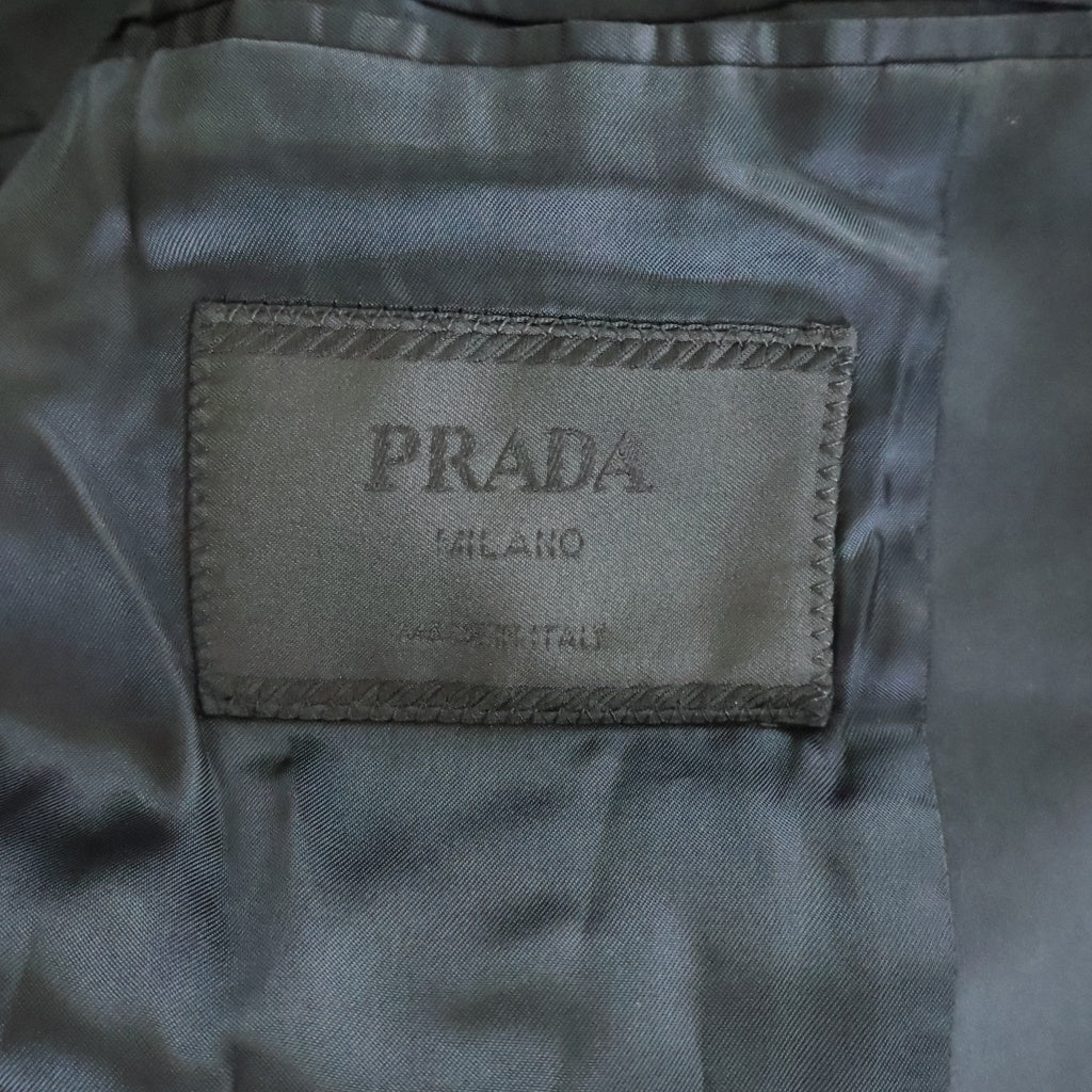 PRADA(プラダ) COTTON TAILORED JACKET 3B コットン ポリエステル混 テーラードジャケット 48R ブラック 001848