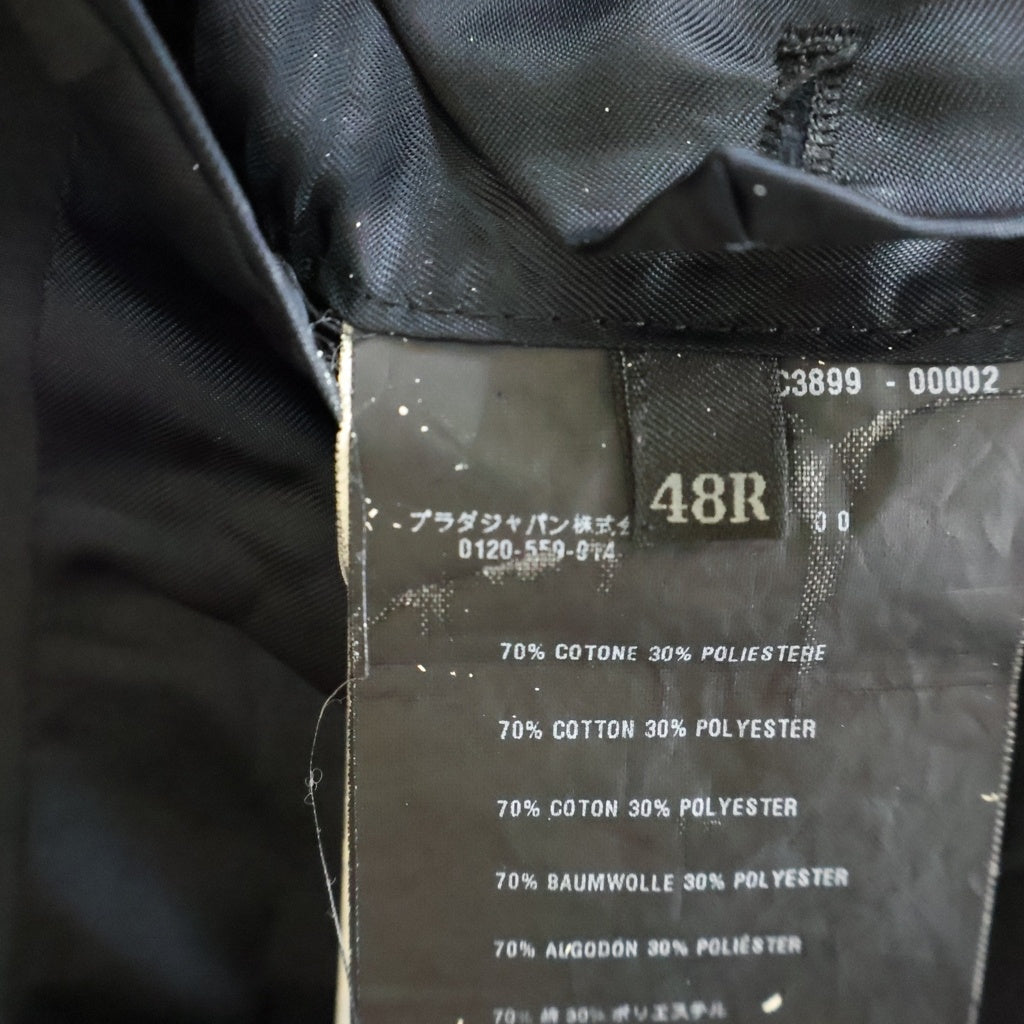 PRADA(プラダ) COTTON TAILORED JACKET 3B コットン ポリエステル混 テーラードジャケット 48R ブラック 001848