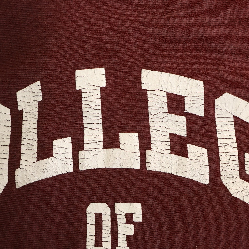 CHAMPION(チャンピオン) 90S REVERSE WEAVE COLLEGE OF CHARLESTON リバースウィーブ 三段 クルーネックスウェットトレーナーボルドー