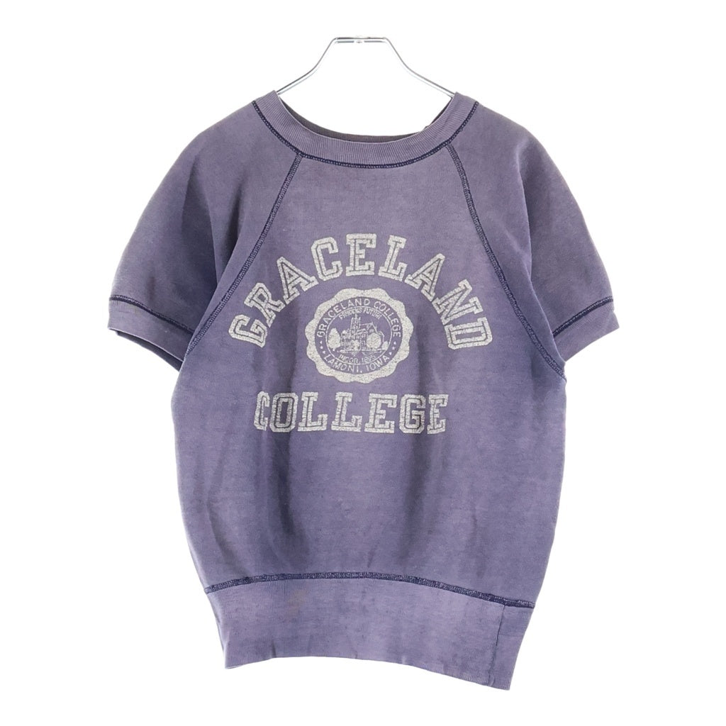 CHAMPION(チャンピオン) 60S GRACELAND COLLEGE ランタグ前期 クルーネック半袖スウェットトレーナー パープル