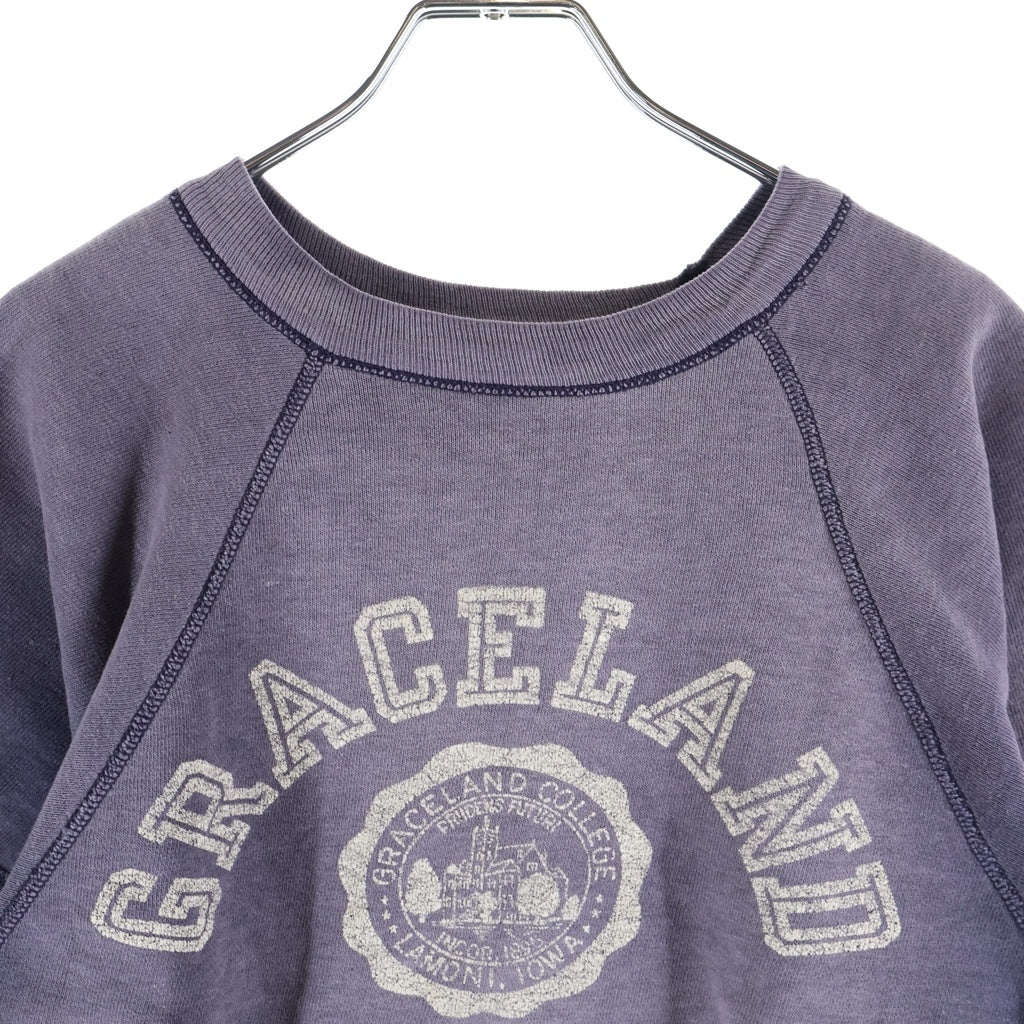 CHAMPION(チャンピオン) 60S GRACELAND COLLEGE ランタグ前期 クルーネック半袖スウェットトレーナー パープル