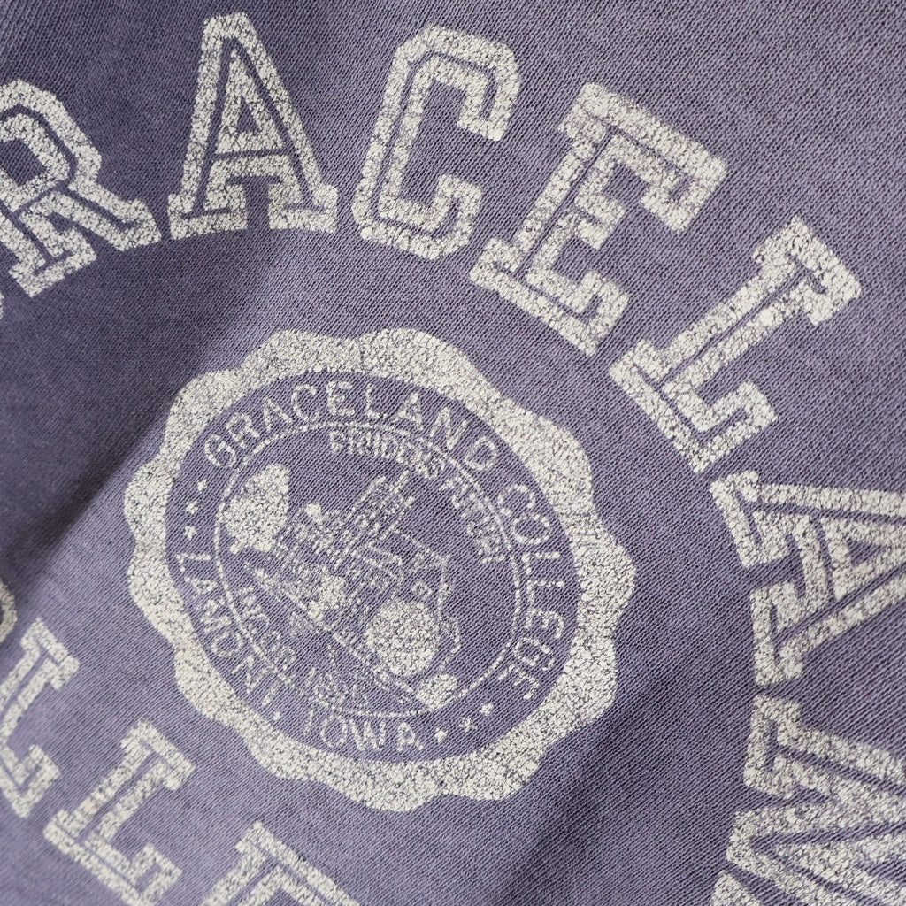 CHAMPION(チャンピオン) 60S GRACELAND COLLEGE ランタグ前期 クルーネック半袖スウェットトレーナー パープル