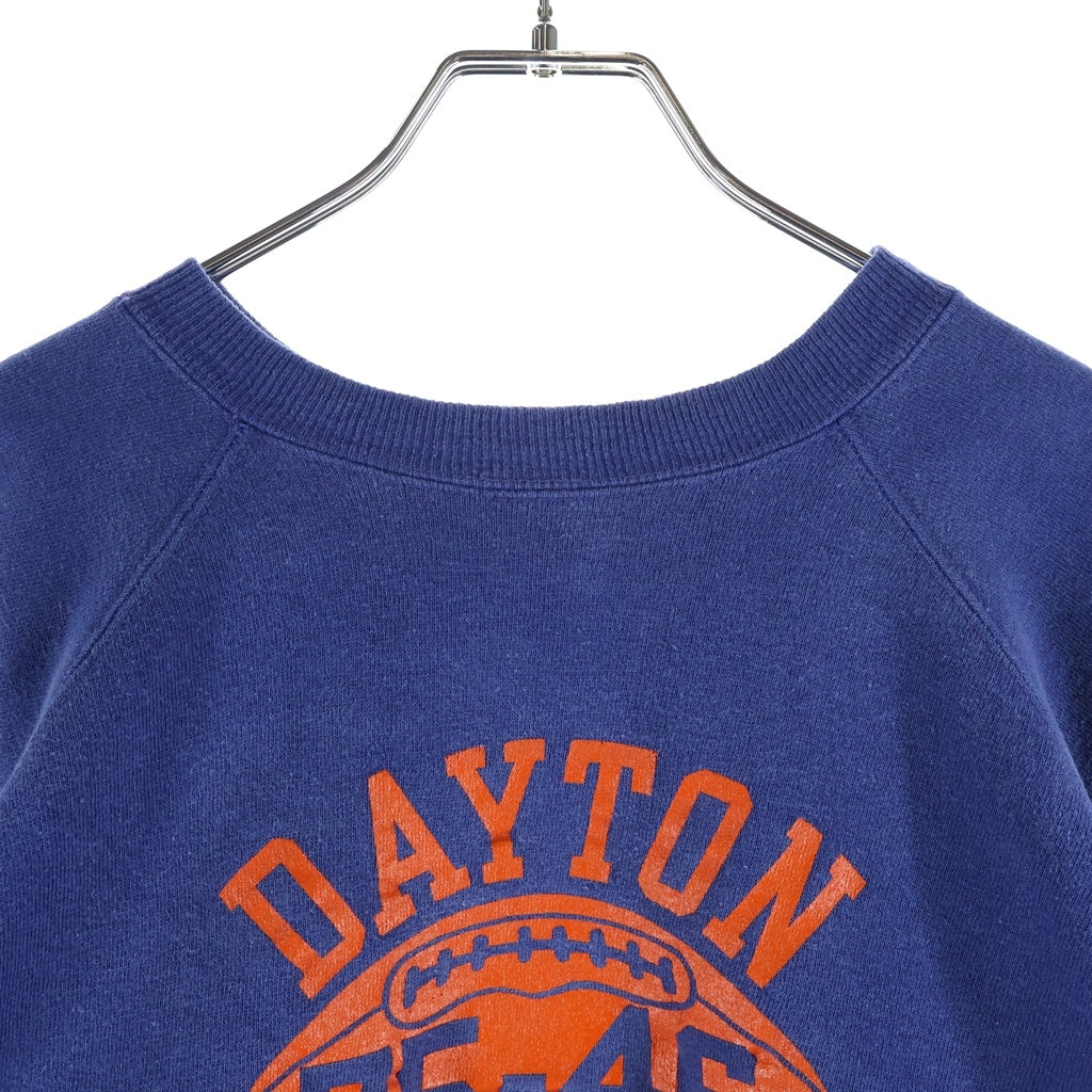 VINTAGE(ヴィンテージ) 60-70S DAYTON FOOTBALL ラグランスリーブ 脇ガゼット クルーネック長袖スウェットトレーナー ネイビー