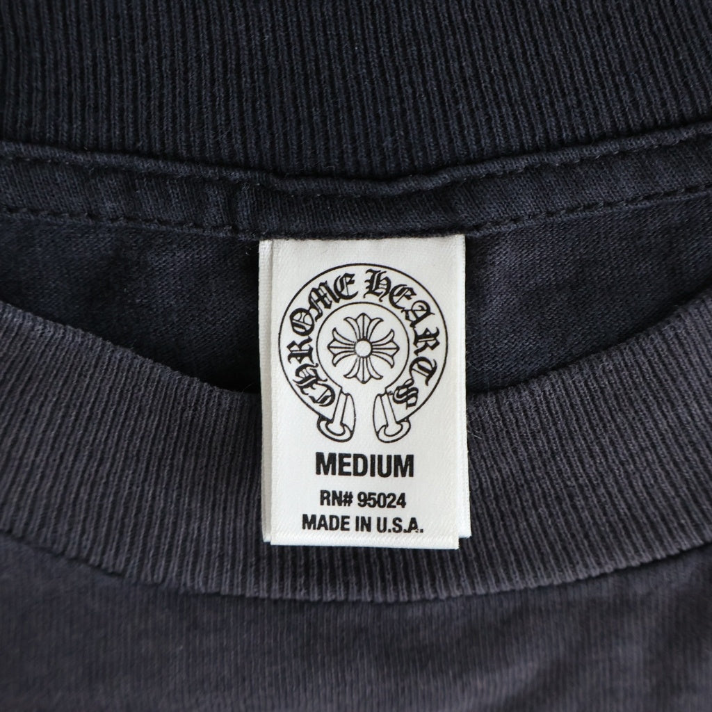 CHROME HEARTS(クロムハーツ) CEMETERY CROSS TIRE TRACK TEE バックセメタリークロスタイヤトラック 両面プリントTシャツ クルーネック長袖カットソー ブラック
