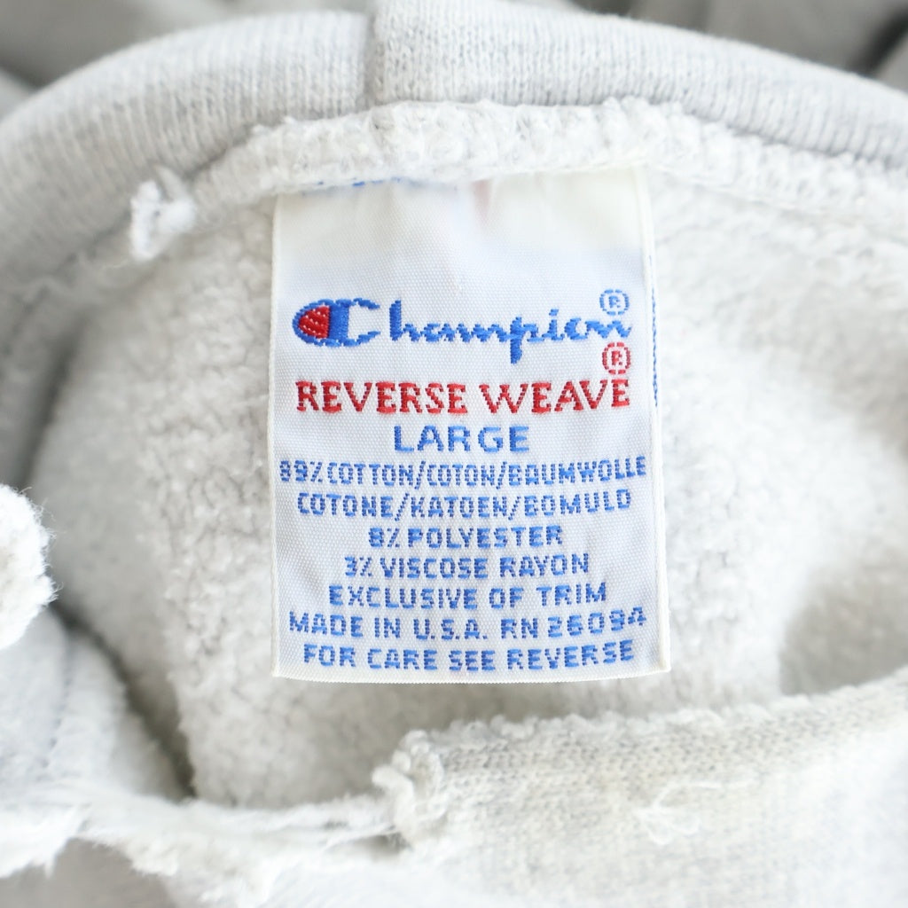 CHAMPION(チャンピオン) 90S VINTAGE WEST HIGH GIRLS TRACK 95-3 刺しゅうタグ 4段 カプセル インディアンヘッド プルオーバー フーディー スウェット パーカー グレー