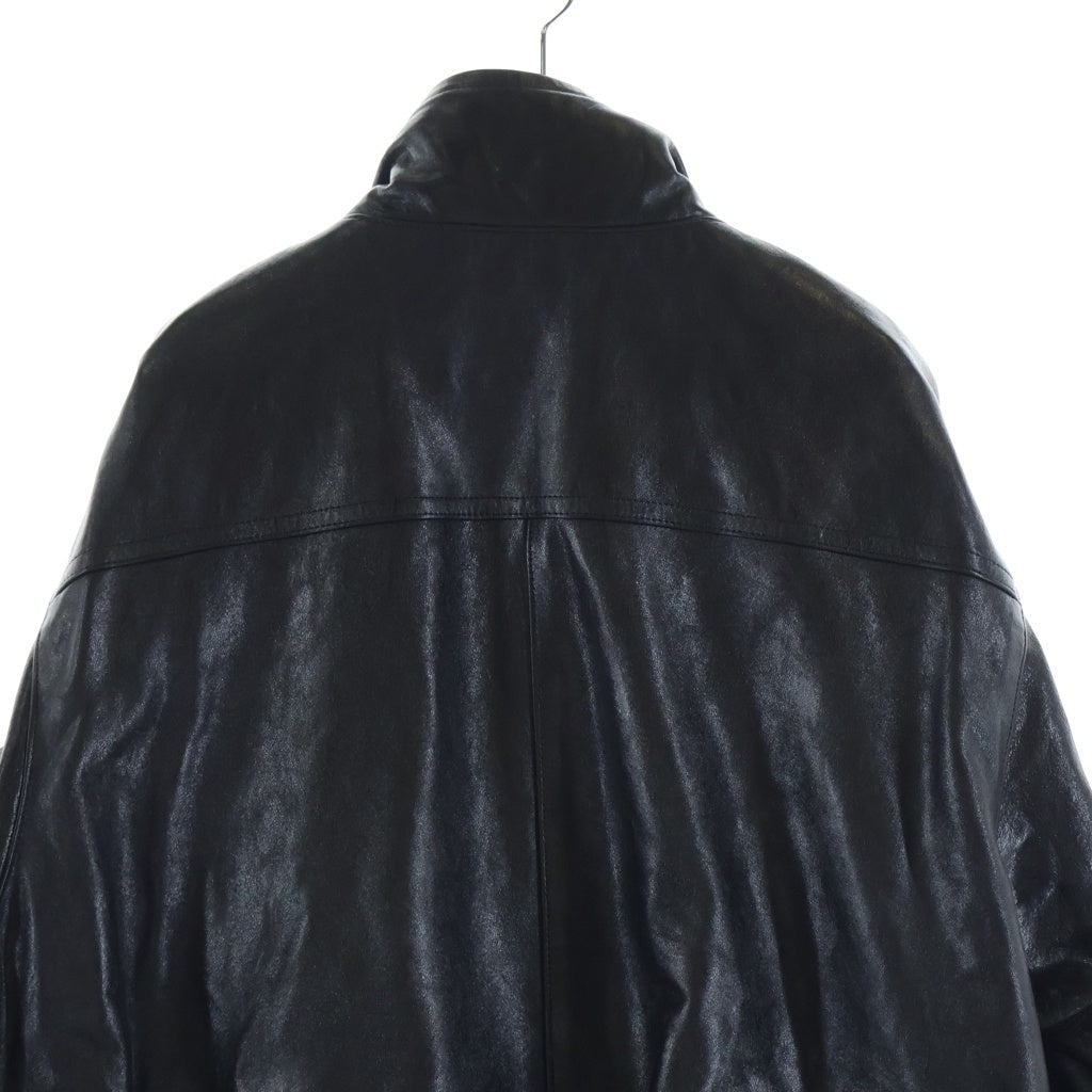 AURALEE(オーラリー) 25AW LAMB LEATHER ZIP BLOUSON ラムレザー ジップ ブルゾン ブラック A25AB01WX
