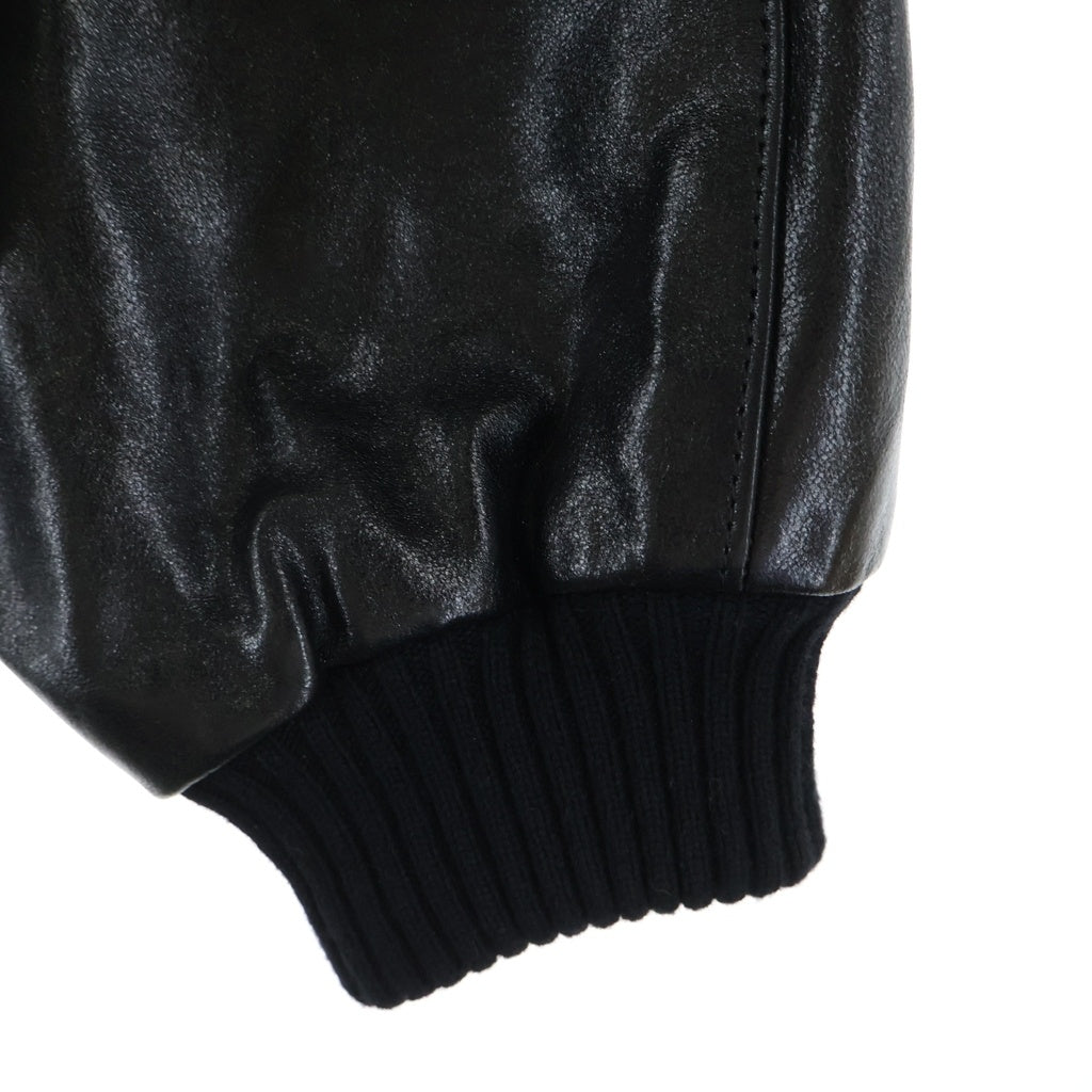 AURALEE(オーラリー) 25AW LAMB LEATHER ZIP BLOUSON ラムレザー ジップ ブルゾン ブラック A25AB01WX