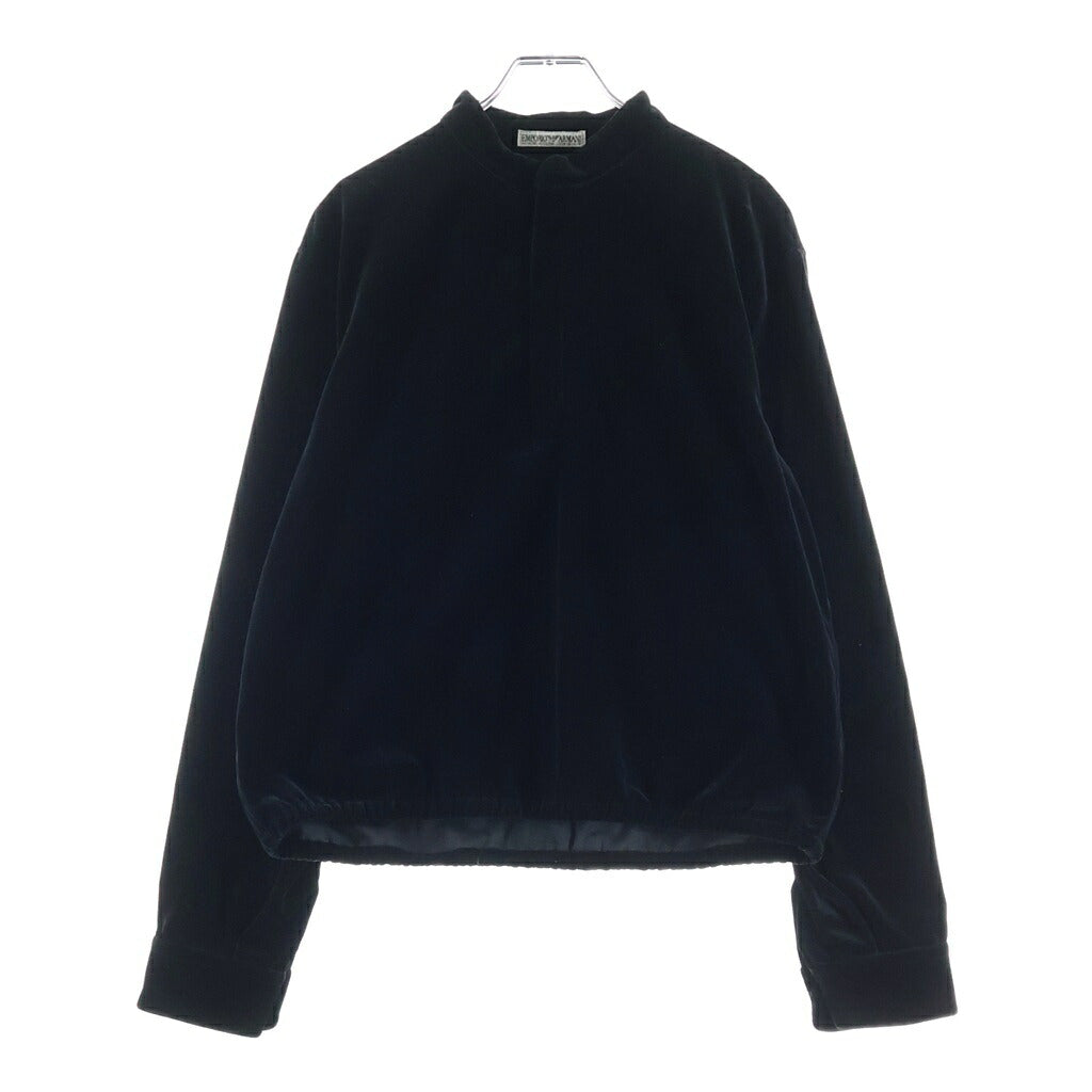 EMPORIO ARMANI(エンポリオアルマーニ) VELOR HARF TAPE JACKET ベロアテーピングジャケット 長袖ベロアブルゾン ブラック
