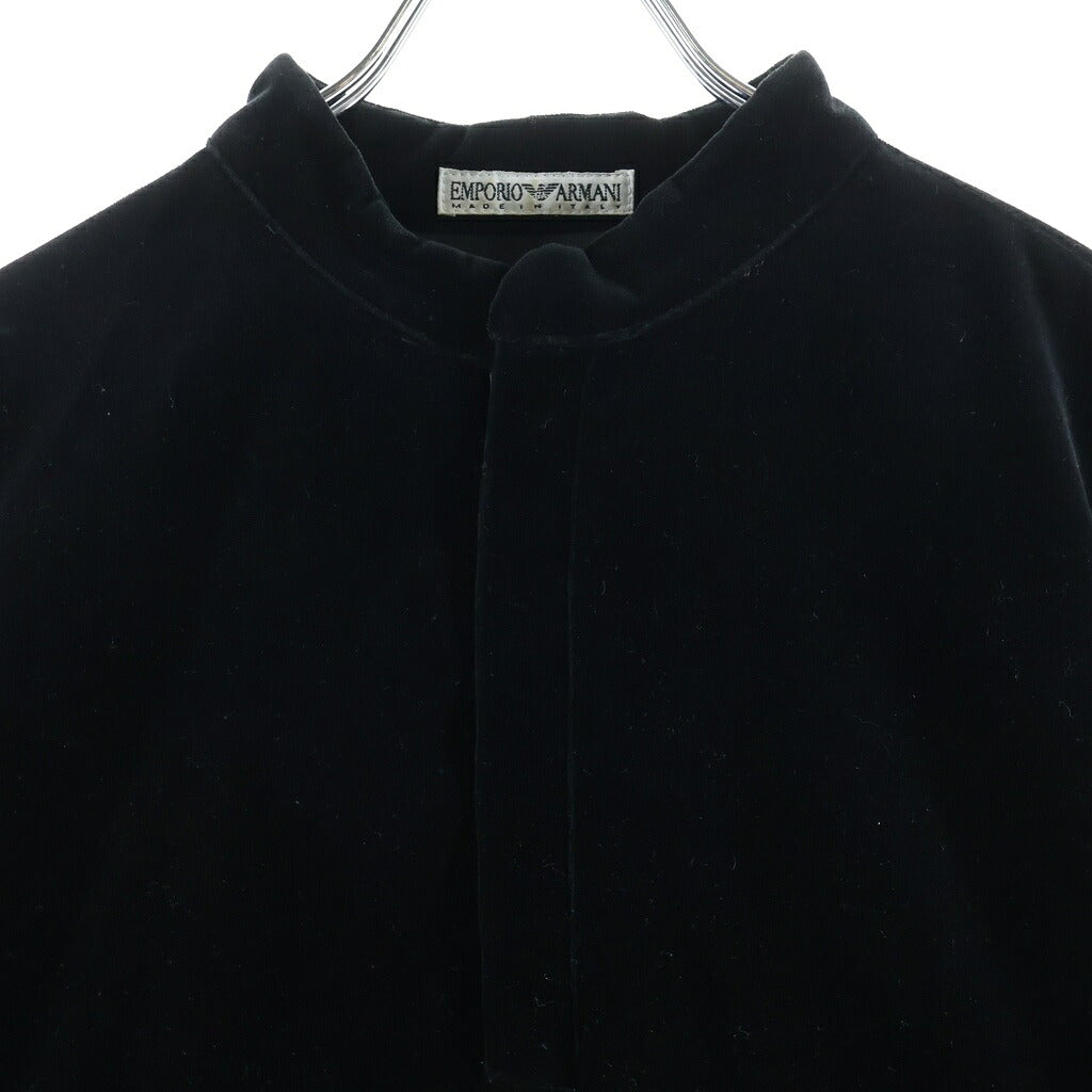 EMPORIO ARMANI(エンポリオアルマーニ) VELOR HARF TAPE JACKET ベロアテーピングジャケット 長袖ベロアブルゾン ブラック