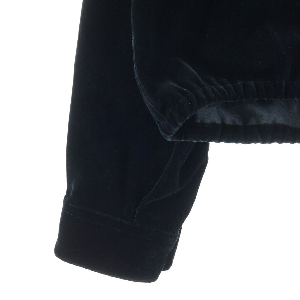 EMPORIO ARMANI(エンポリオアルマーニ) VELOR HARF TAPE JACKET ベロアテーピングジャケット 長袖ベロアブルゾン ブラック