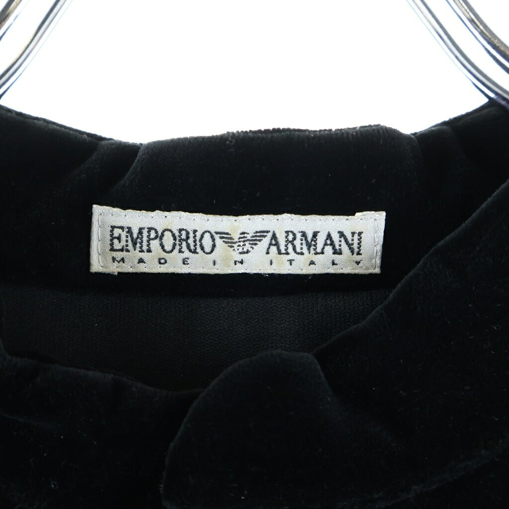 EMPORIO ARMANI(エンポリオアルマーニ) VELOR HARF TAPE JACKET ベロアテーピングジャケット 長袖ベロアブルゾン ブラック