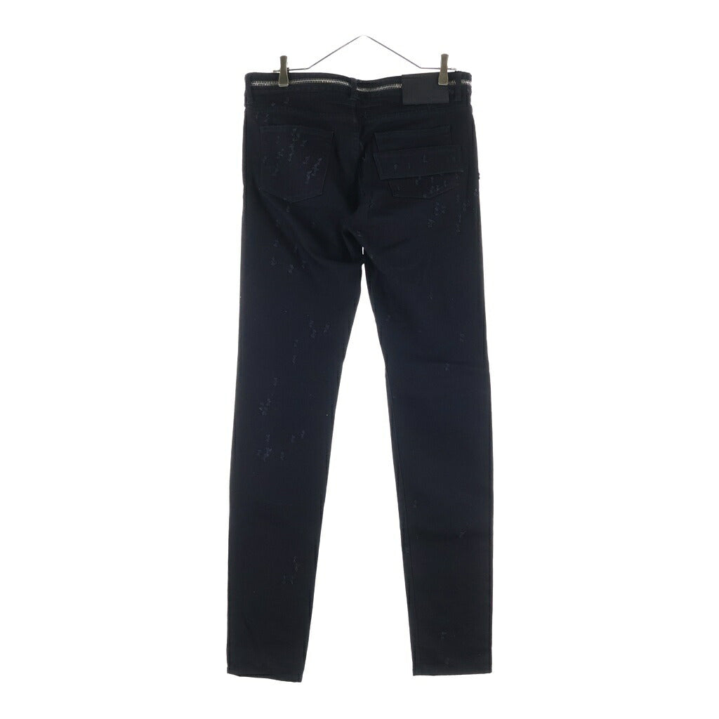 GIVENCHY(ジバンシィ) DAMAGED ZIP SLIM SKINNY PANTS チュニジア製 ダメージ加工 ジップ スリムデニムパンツ ブラック 17F 0908 466