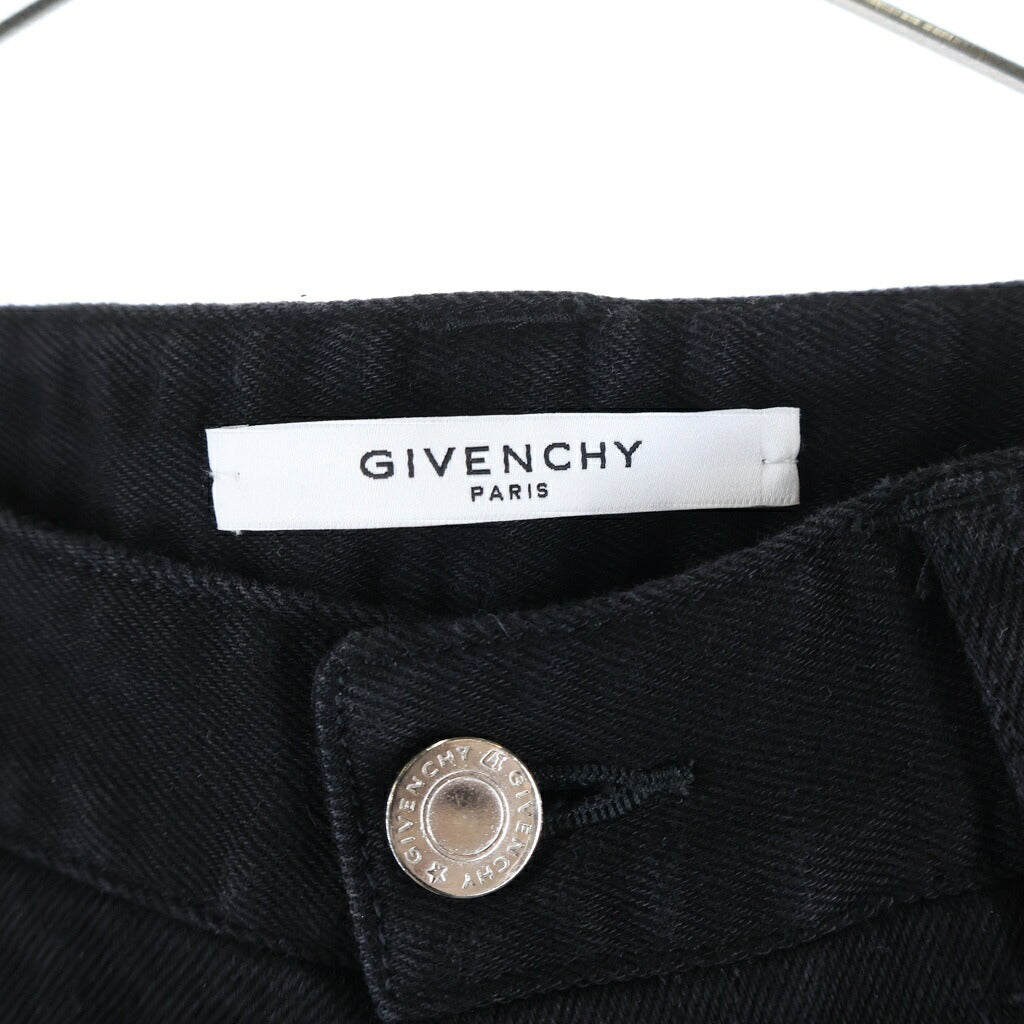 GIVENCHY(ジバンシィ) DAMAGED ZIP SLIM SKINNY PANTS チュニジア製 ダメージ加工 ジップ スリムデニムパンツ ブラック 17F 0908 466