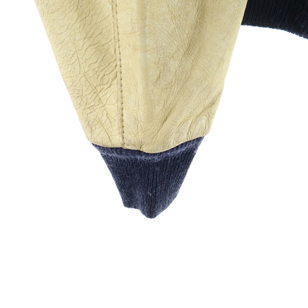 VINTAGE(ヴィンテージ) 60S W.O.W.O. MAIN AUTO SPORT SHOP WOOL LEATHER STUDIUM JACKET ウール レザー ボタスタ スタジャン スタジアムジャケット ネイビー/ホワイト