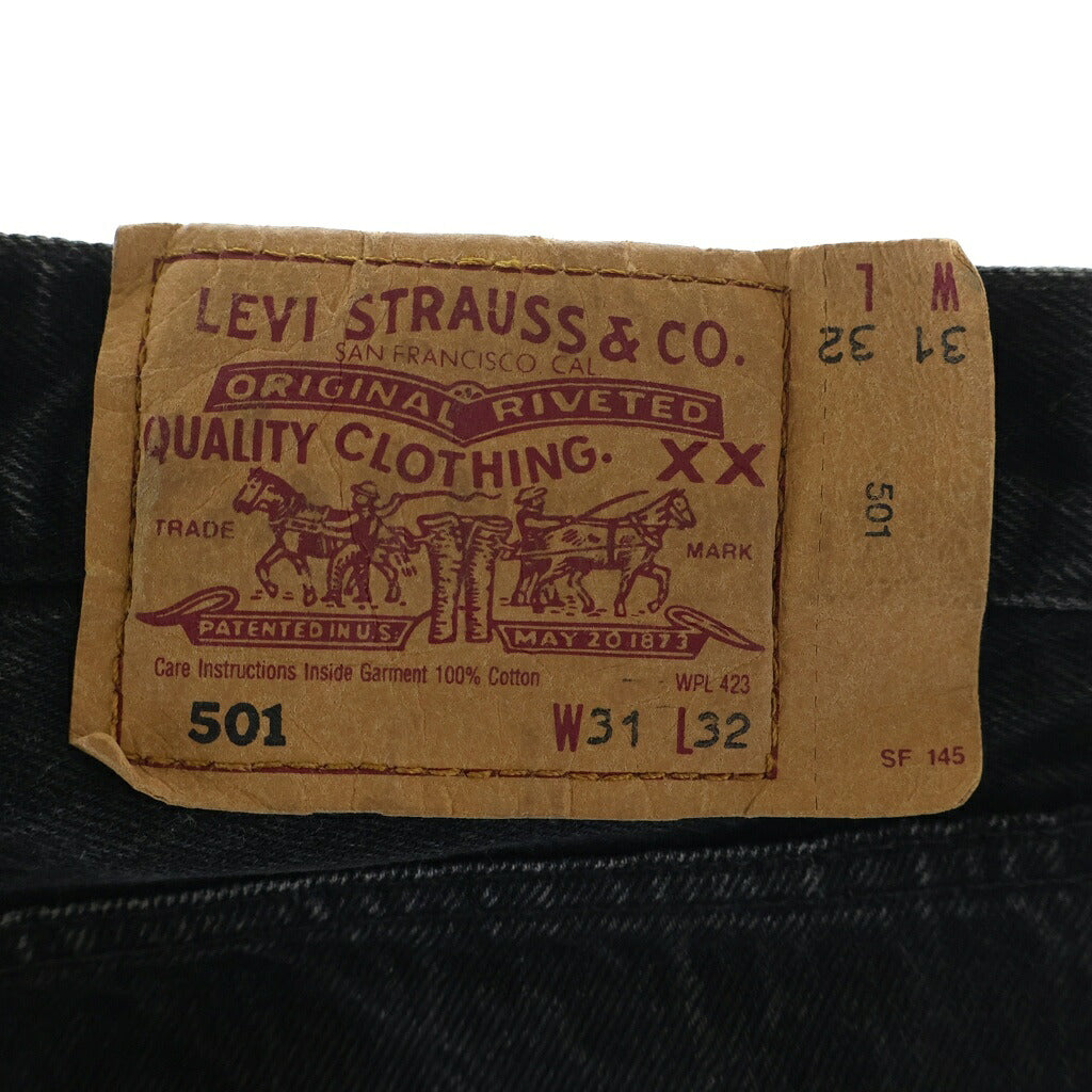 Levi's(リーバイス) 90S 501 スモールe ボタン裏刻印252 後染め デニムパンツ ブラック