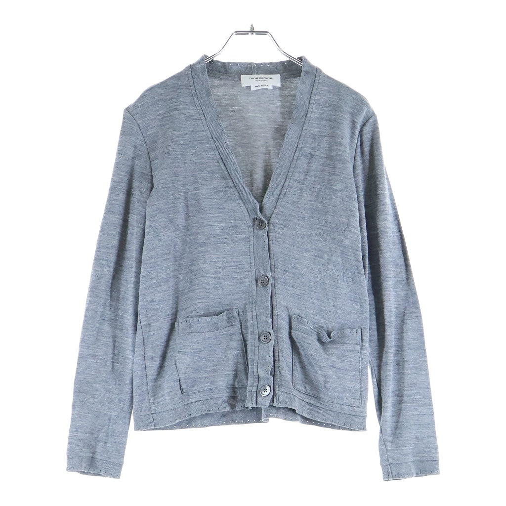 THOM BROWNE(トムブラウン) Vネック カーディガン グレー レディース FJT080A-05596055