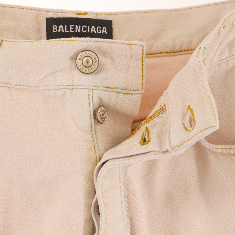 BALENCIAGA(バレンシアガ) 22AW PULL-UP LARGE BAGGY JEANS ラージ バギージーンズ デニムパンツ アイボリー 662754 TAP04