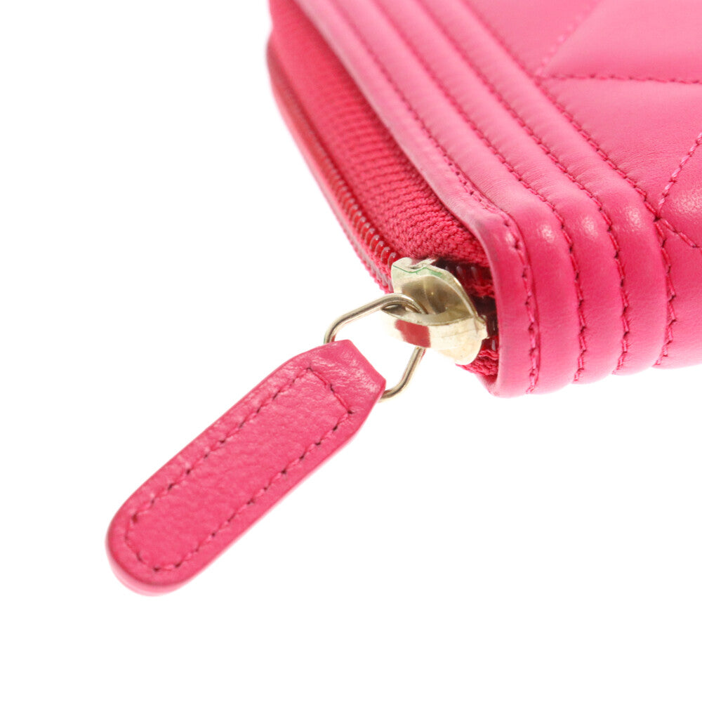 CHANEL(シャネル) ボーイシャネル ジッピーオーガナイザー ラウンドジップ ロングウォレット ピンク