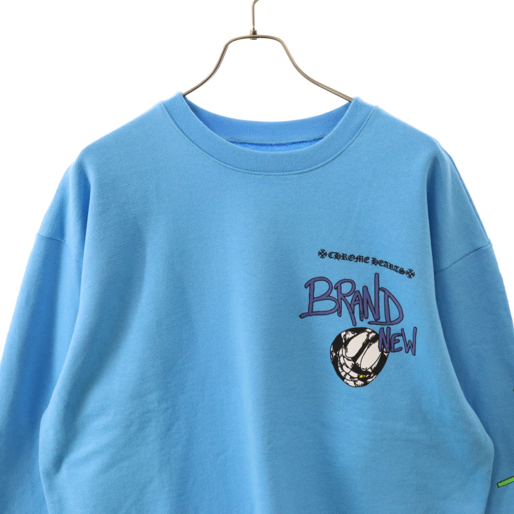 CHROME HEARTS(クロムハーツ) ×MATTY BOY BRAIN NEW U CREW マッティボーイ ブレインニュー スウェットトレーナー ブルー