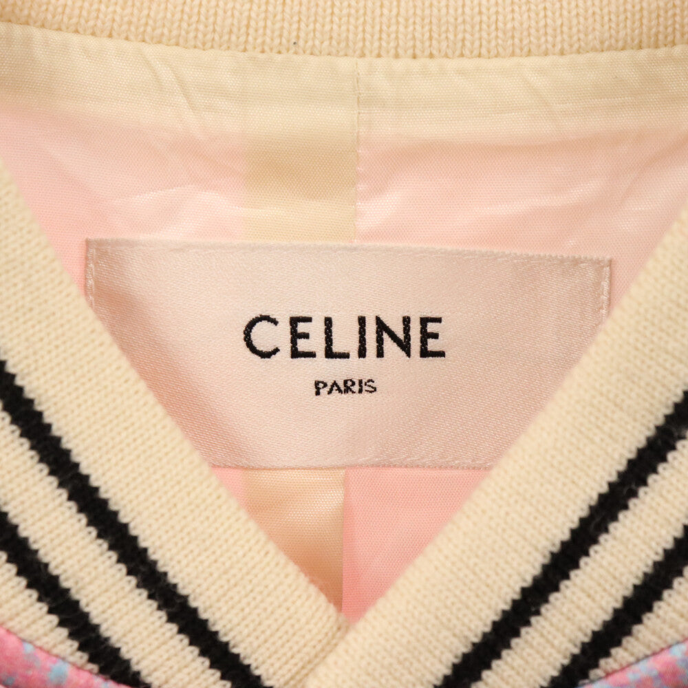 CELINE(セリーヌ) 23SS TEDDY LOOSE AVE 57 SKY IN SATIN アリスエスタイ ルーズ テディジャケット 2V79N176U 総柄 ピンク
