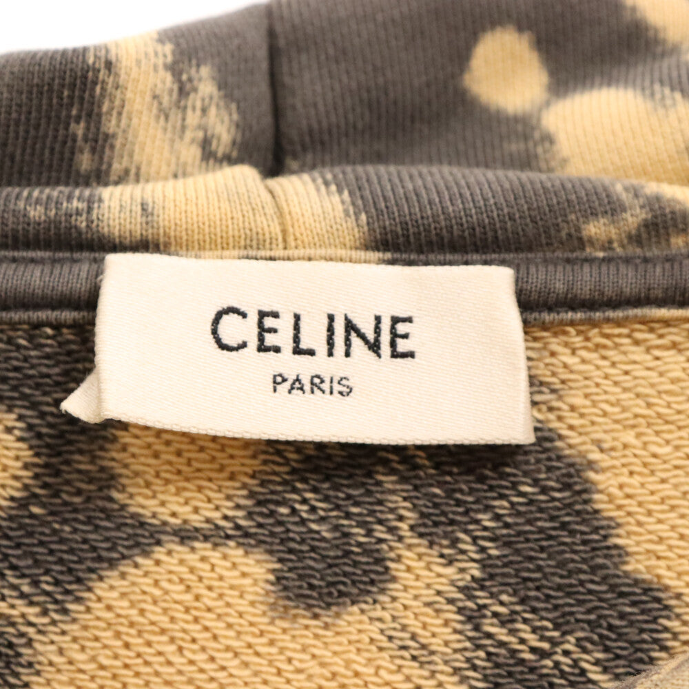 CELINE(セリーヌ) タイダイルーズフーディー 2Y91B333U コットンフリースロゴ プルオーバーパーカー ブラウン