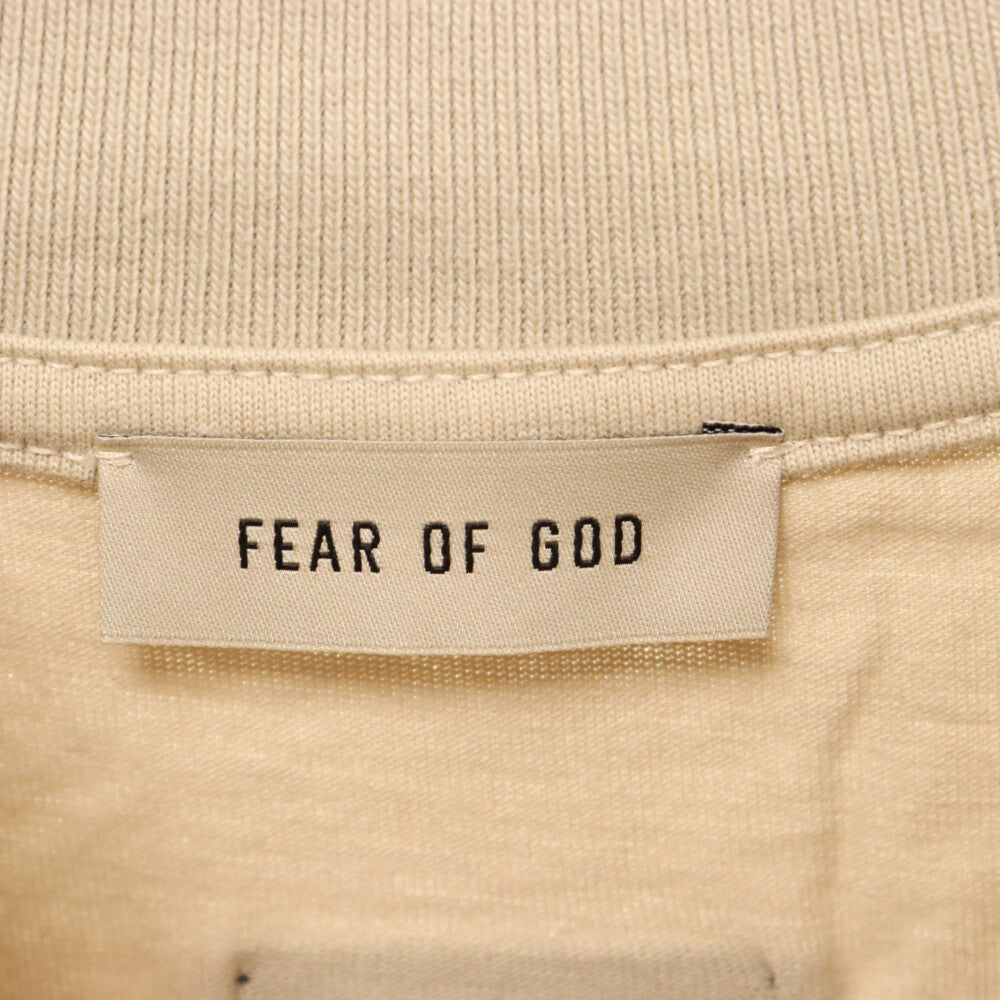 FEAR OF GOD(フィアオブゴッド) ETERNAL COTTON LS T-SHIRT エターナルフェルトロゴ長袖Tシャツ ベージュ