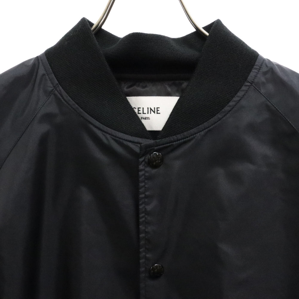 CELINE(セリーヌ) 22AW BOY DOLL NYLON TEDDY JACKET 2W751495M バックロゴプリント ナイロンテディジャケット ブルゾン ブラック