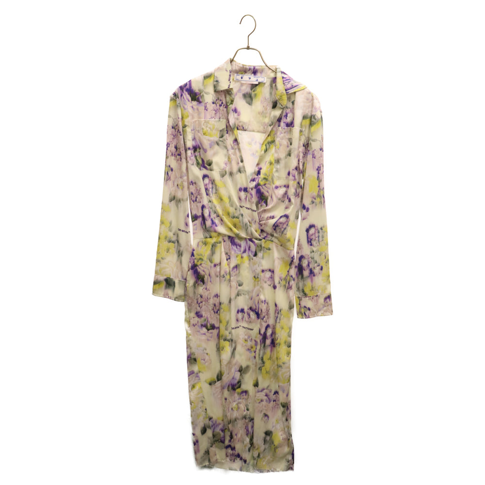 OFF-WHITE(オフホワイト) White Dress In Floral Print OWDB398F22FAB003 フローラルプリント ワンピース 総柄ドレス マルチ レディース