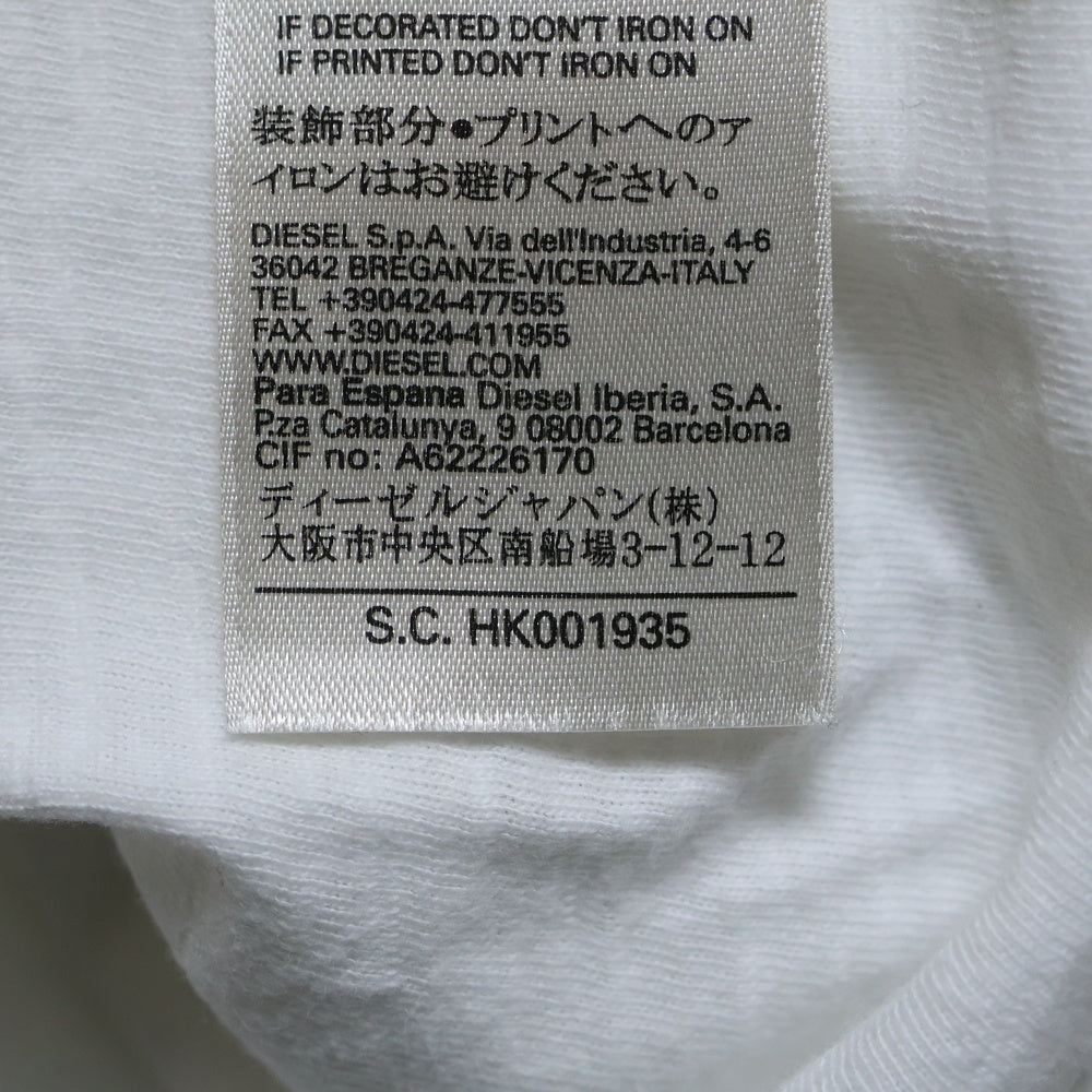 DIESEL(ディーゼル) Vネック半袖Tシャツ HK001935 ホワイト