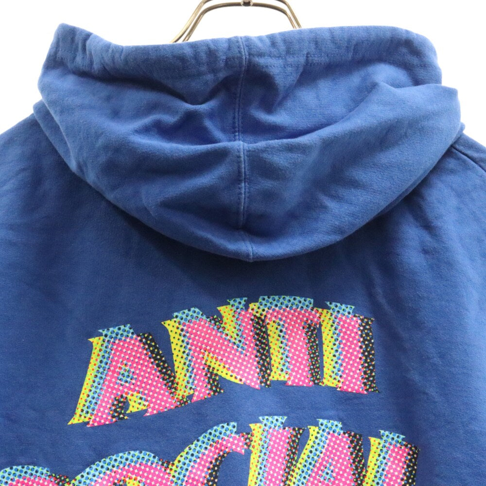 ANTI SOCIAL SOCIAL CLUB(アンチソーシャルソーシャルクラブ) 20AW Stir Crazy Hoodie マルチカラーロゴプリント プルオーバーパーカー フーディ ブルー
