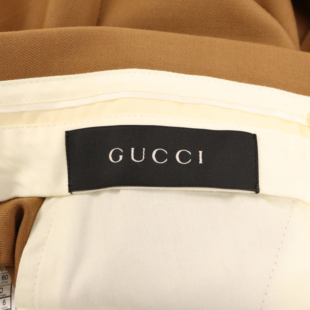 GUCCI(グッチ) 16SS ツイル ストレッチ フォーマルパンツ スラックスパンツ ブラウン 398954